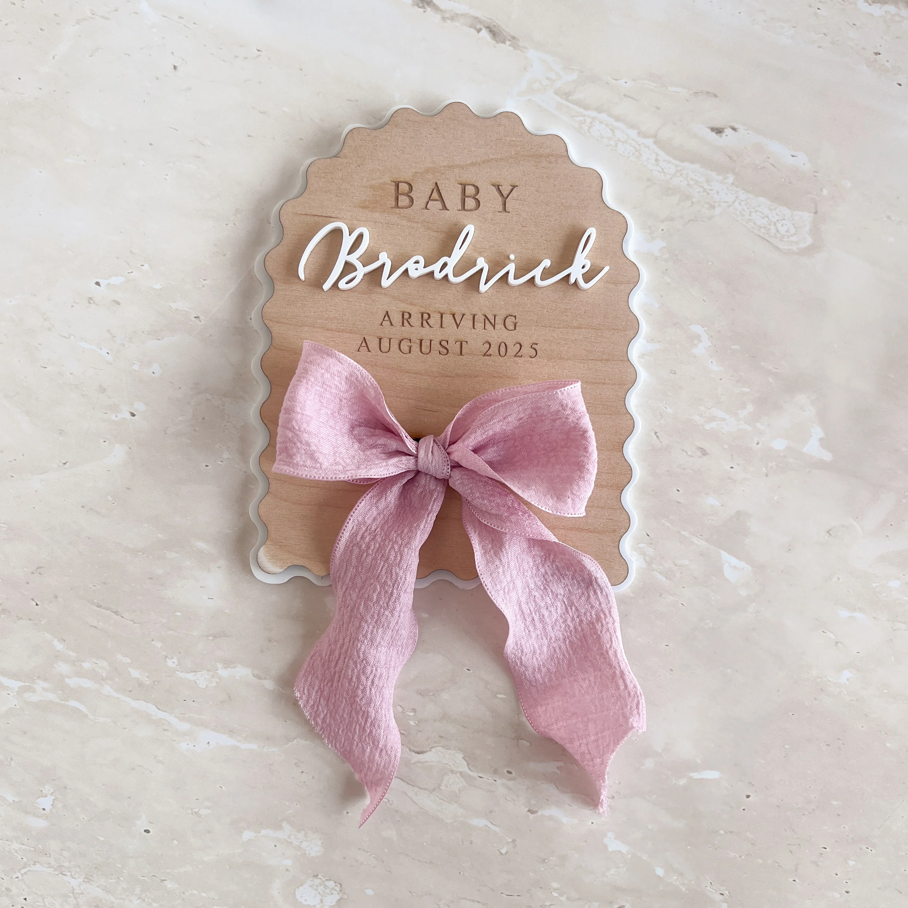 Personalised Arch Scallop Announcement Plaque - Image 22