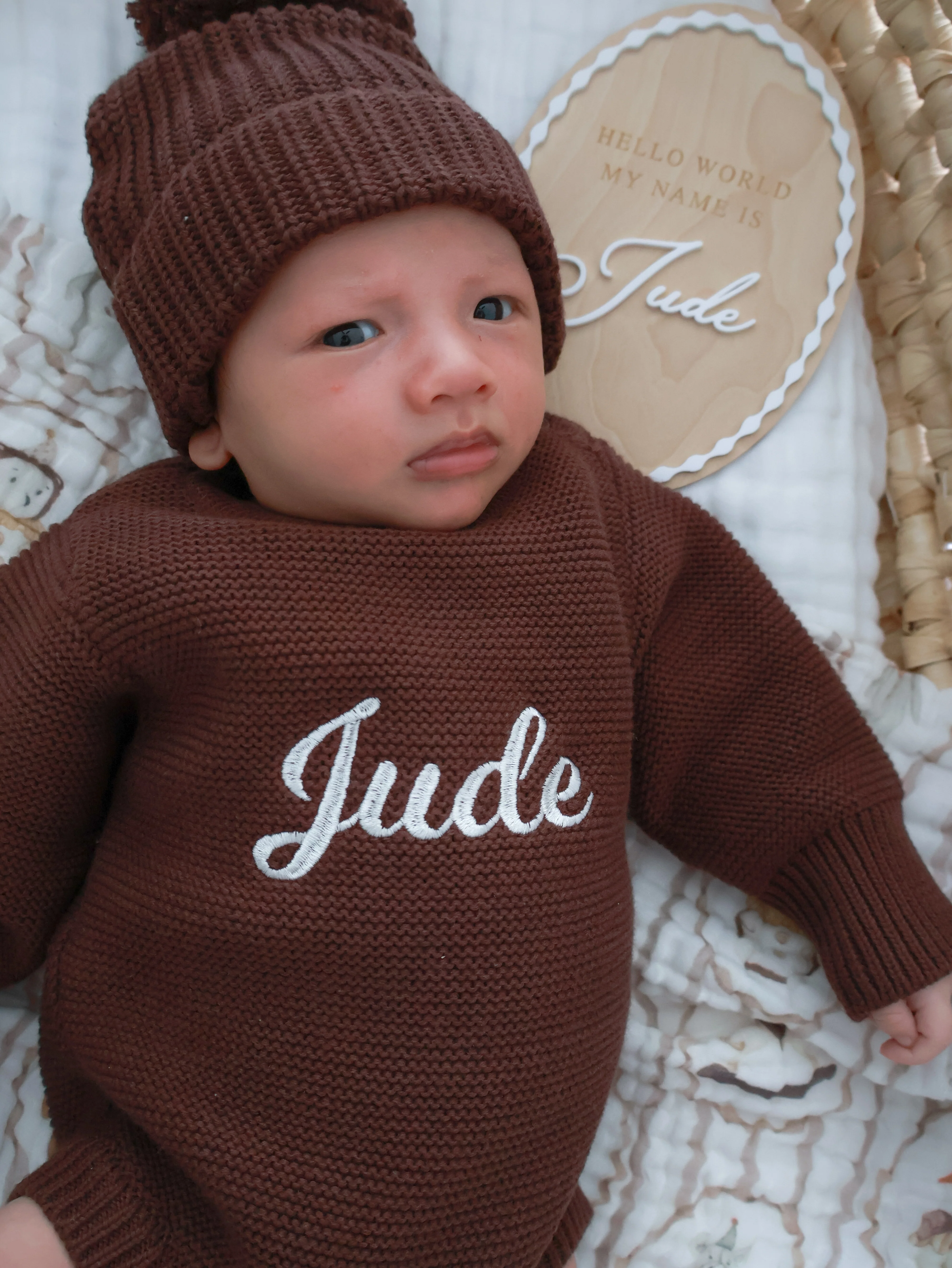 Long Sleeve Knit Romper - Espresso - Image 15