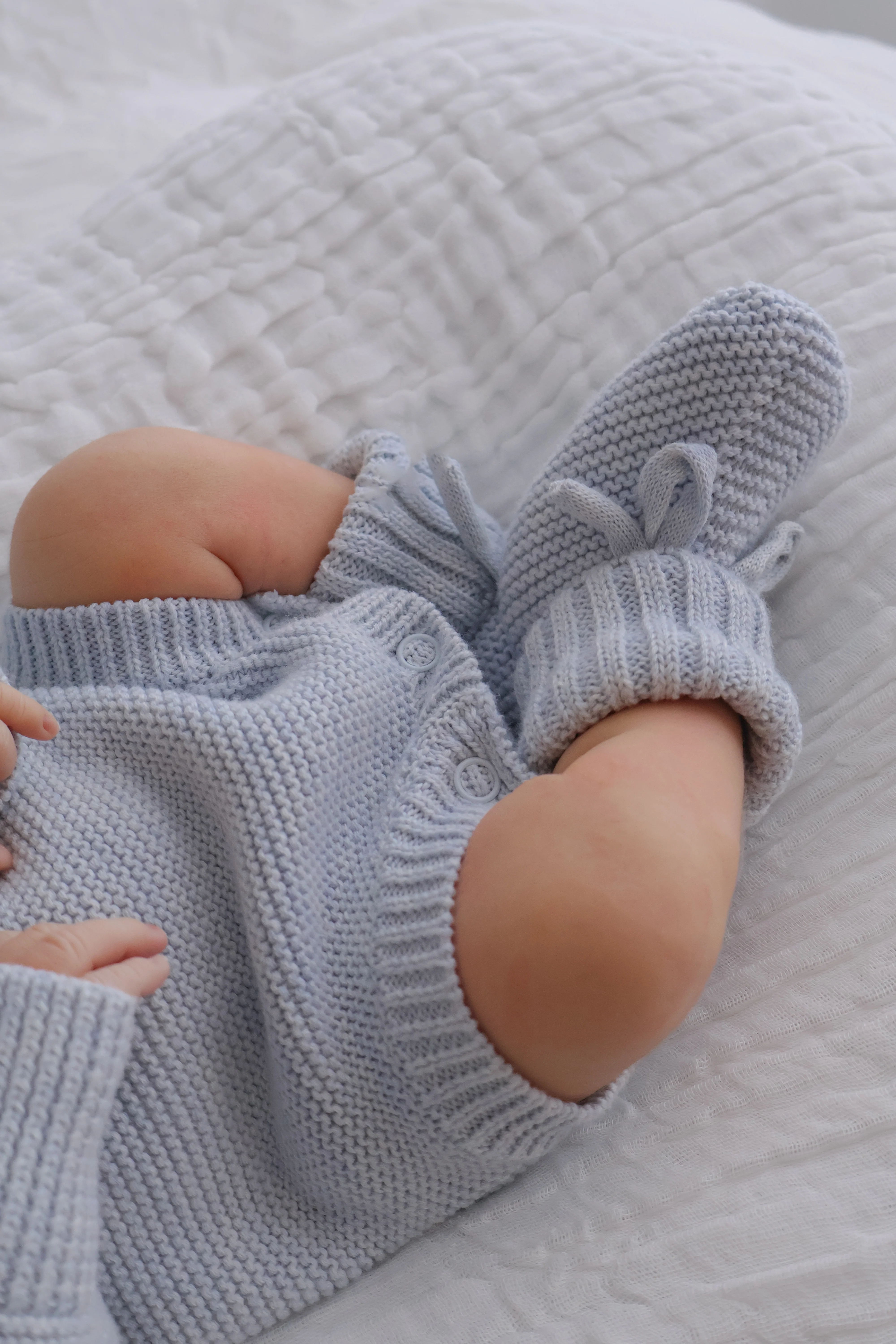 Long Sleeve Knit Romper - Powder Blue - Image 10