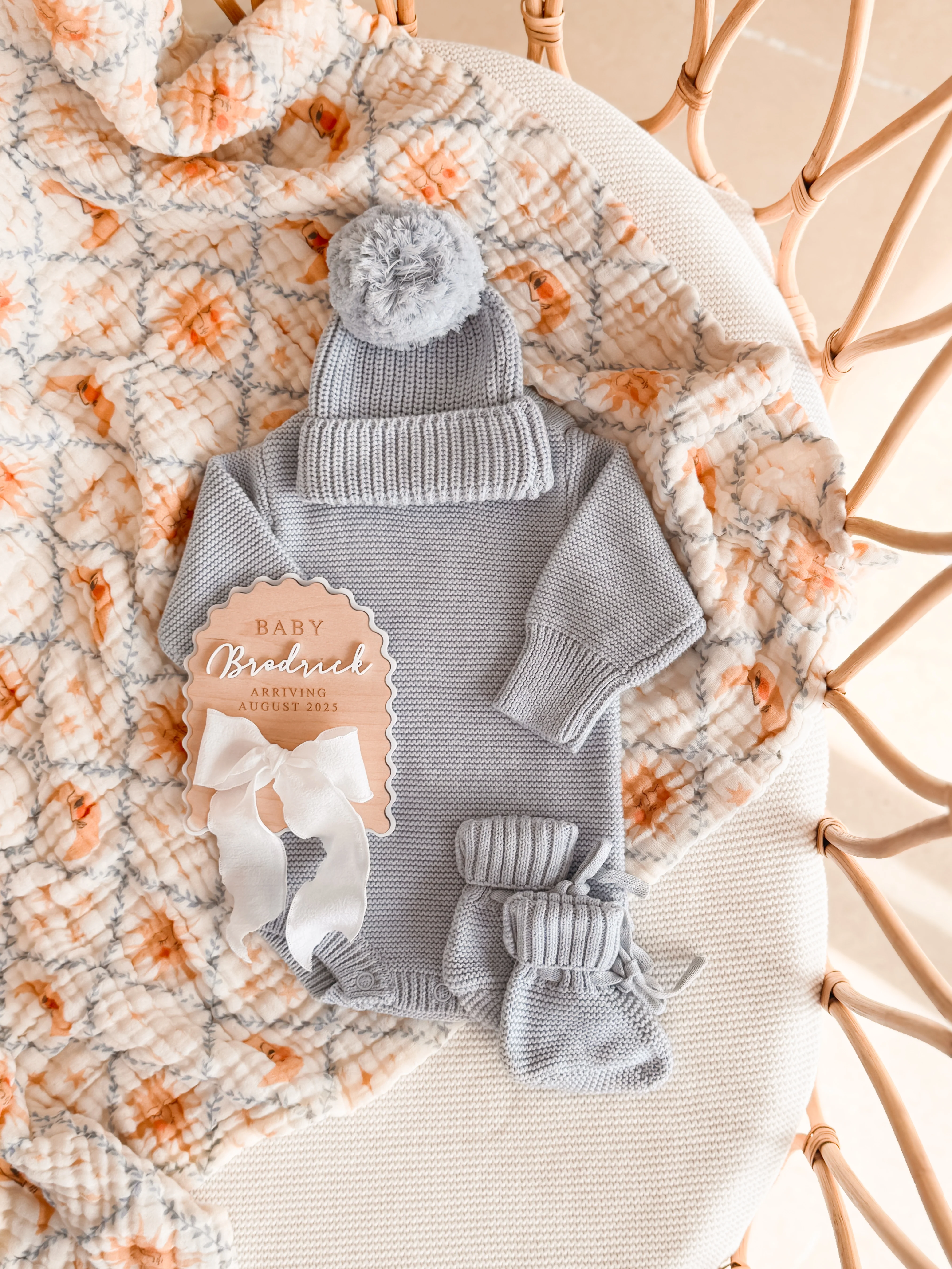 Long Sleeve Knit Romper - Powder Blue - Image 4