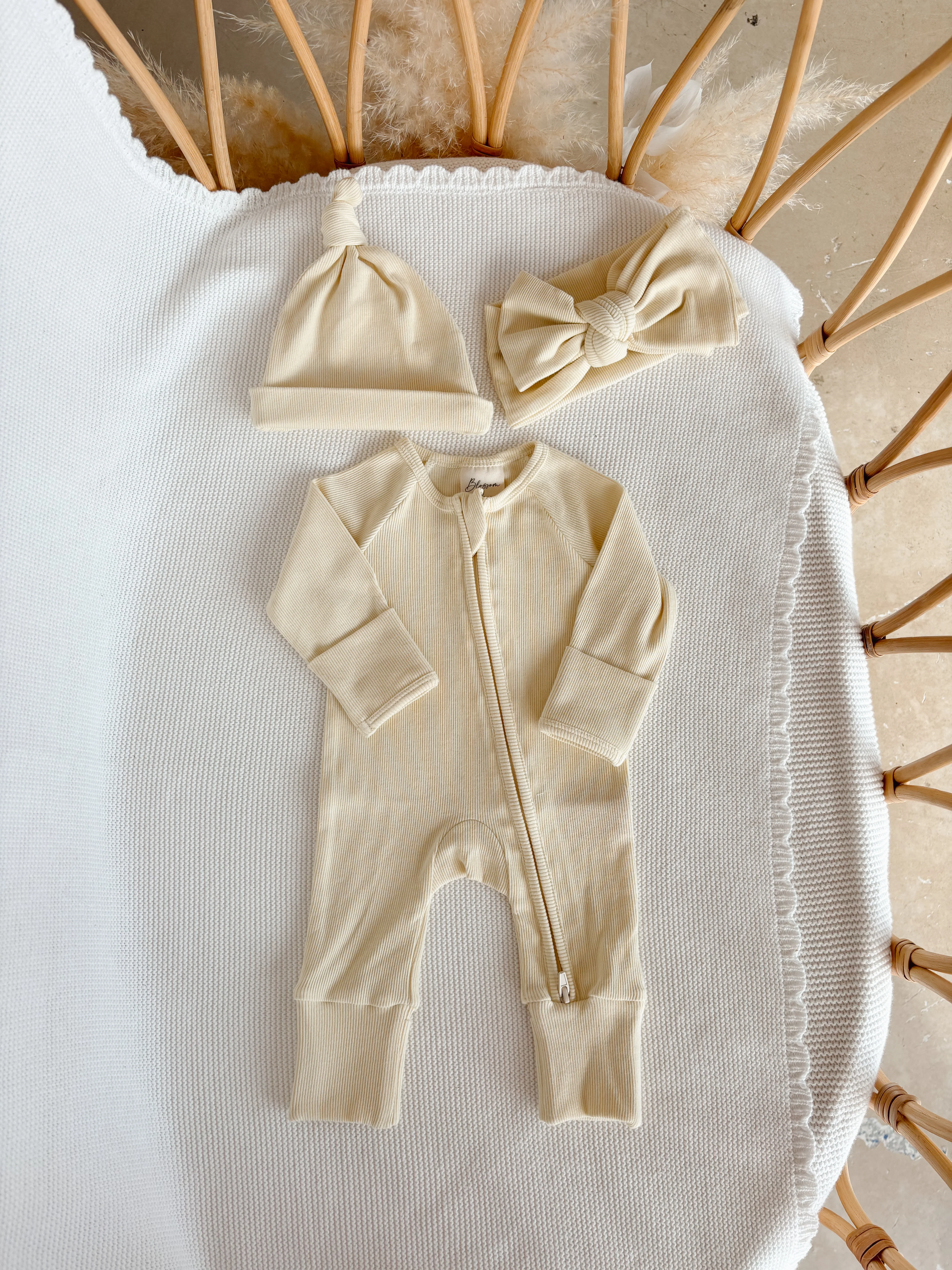 Knotted Cotton Beanie - Butter Yellow - Image 2