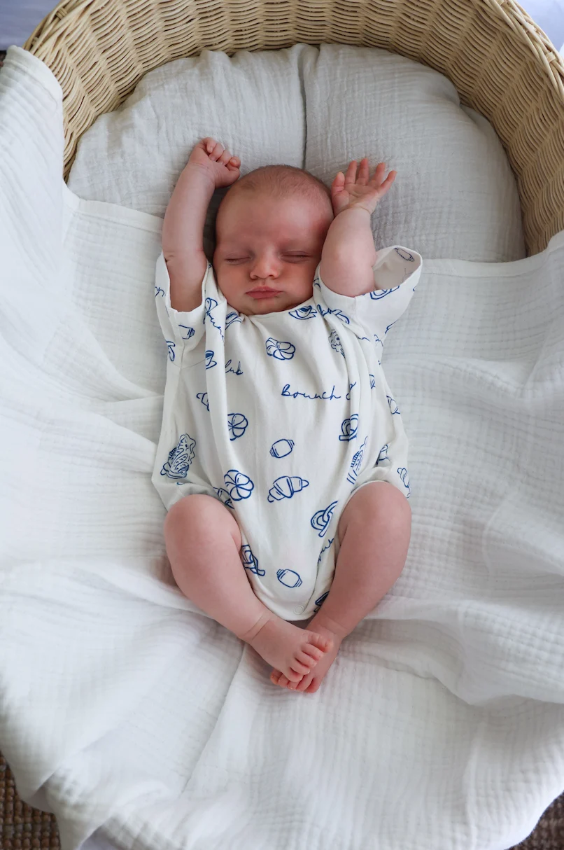'Brunch Club' Slouch Romper - Blue & White - Image 6