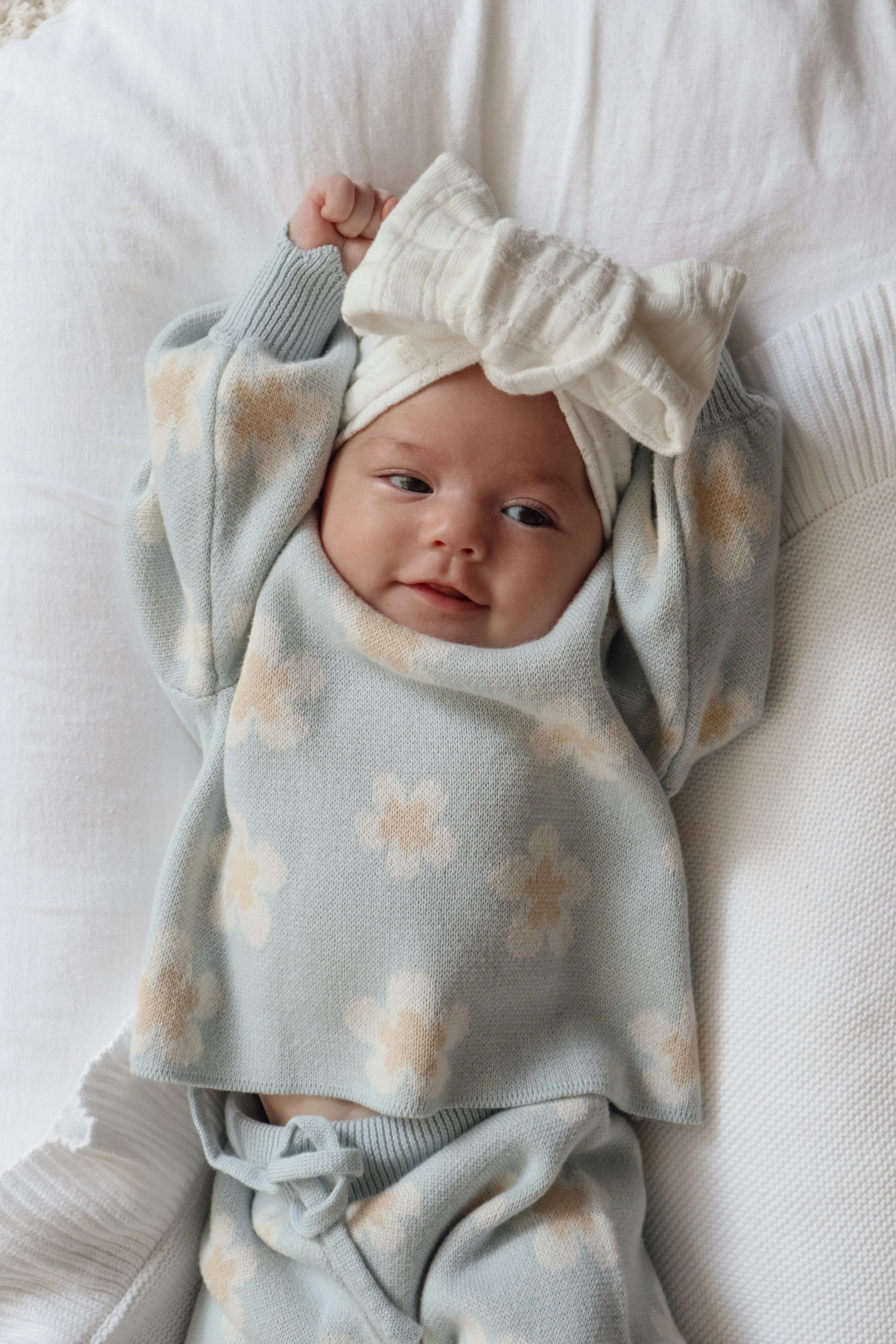 Blue Daisy Knit Set - Long Sleeve - Image 4