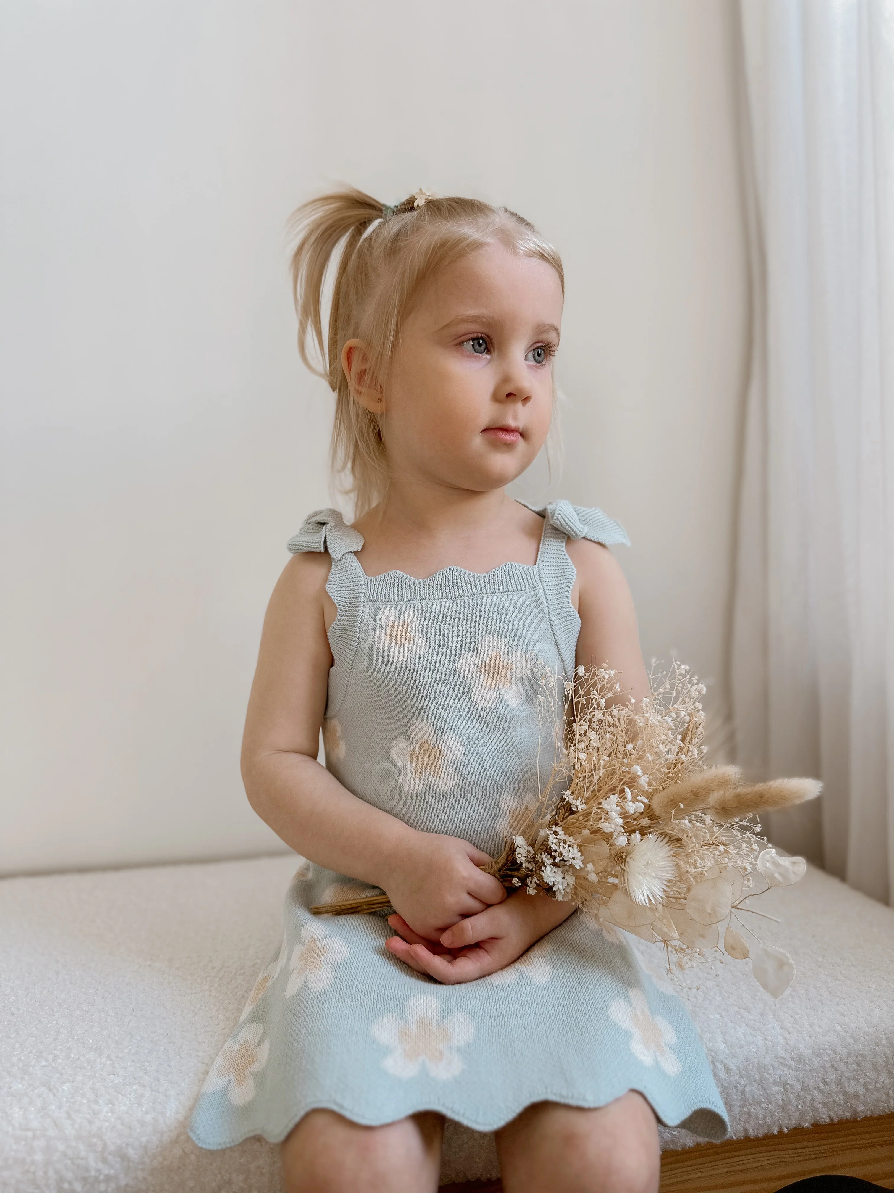 Blue Daisy Knit Dress - Image 6