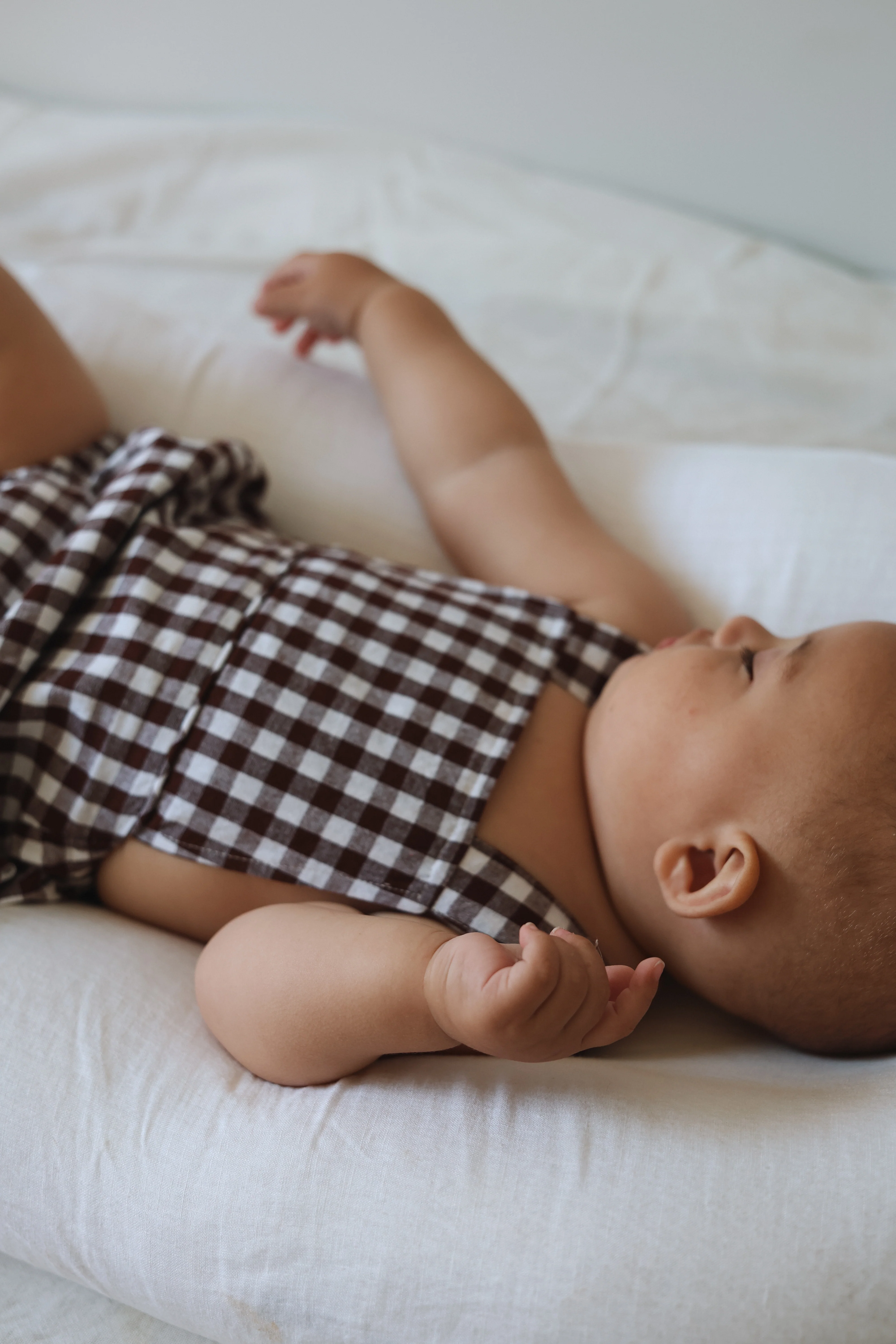 Cocoa Gingham - Cross Back Romper - Image 6