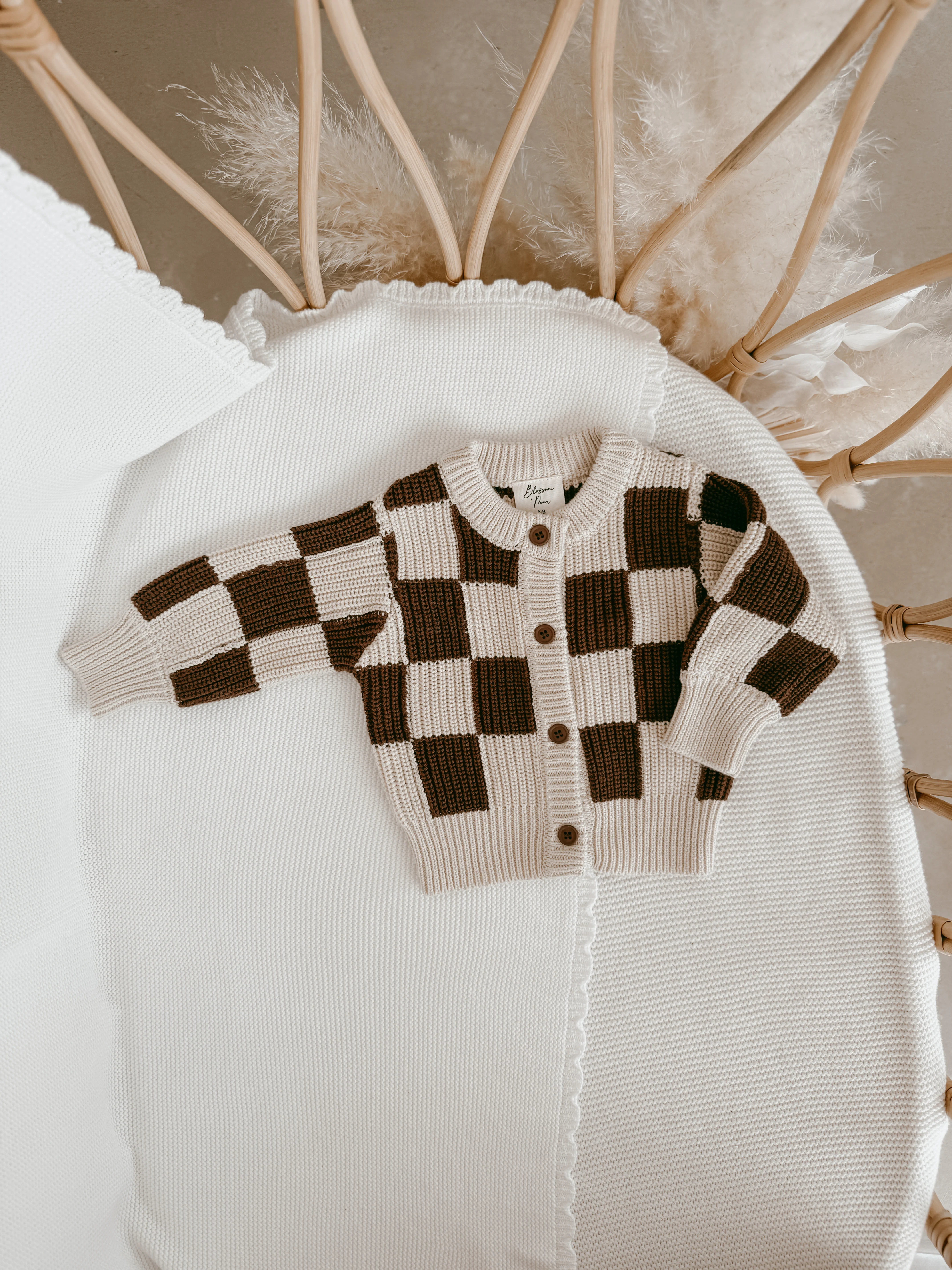 Checkered Knit Cardigan - Image 3