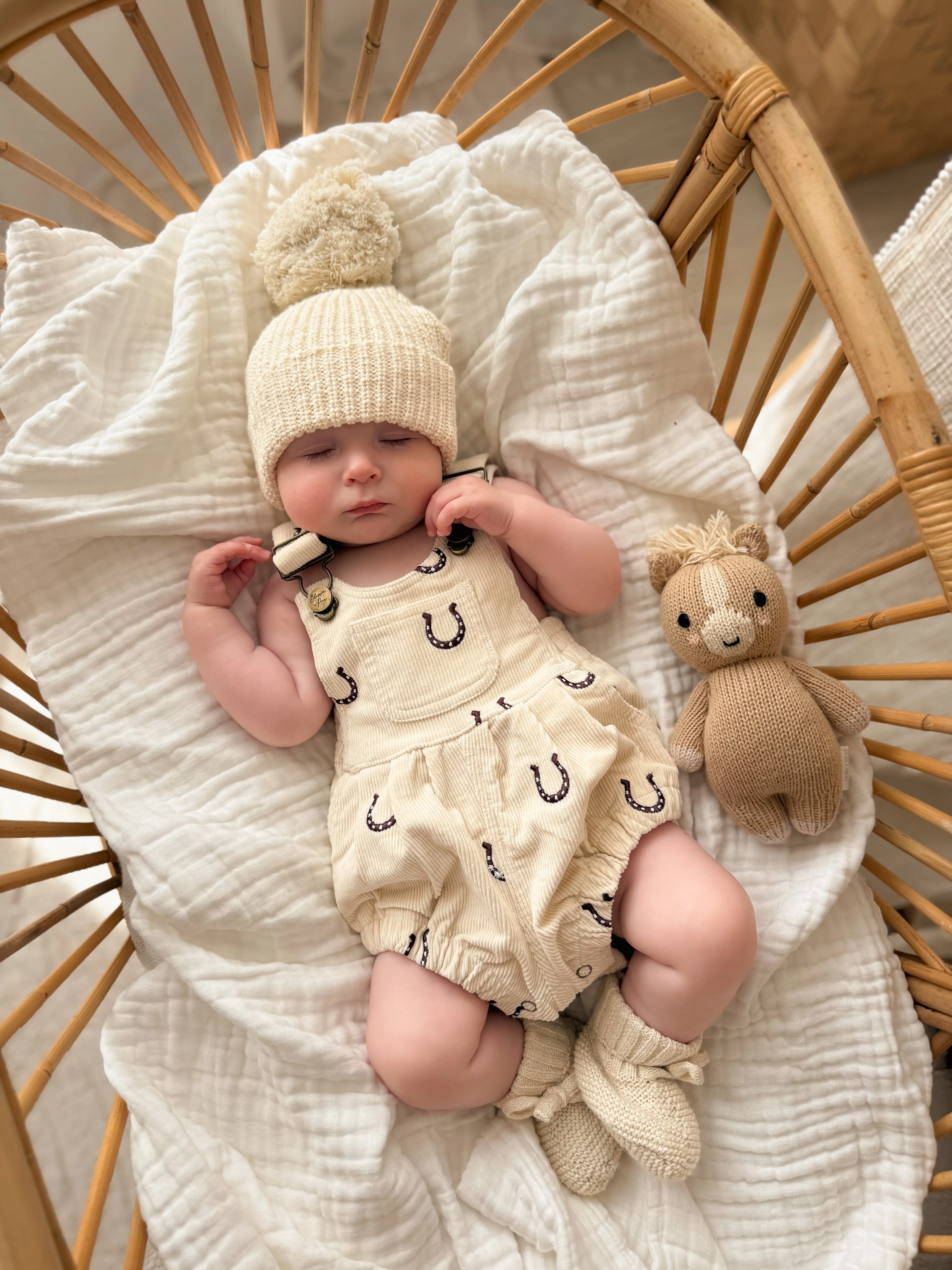 Corduroy Overall Romper - Horseshoe - Image 3