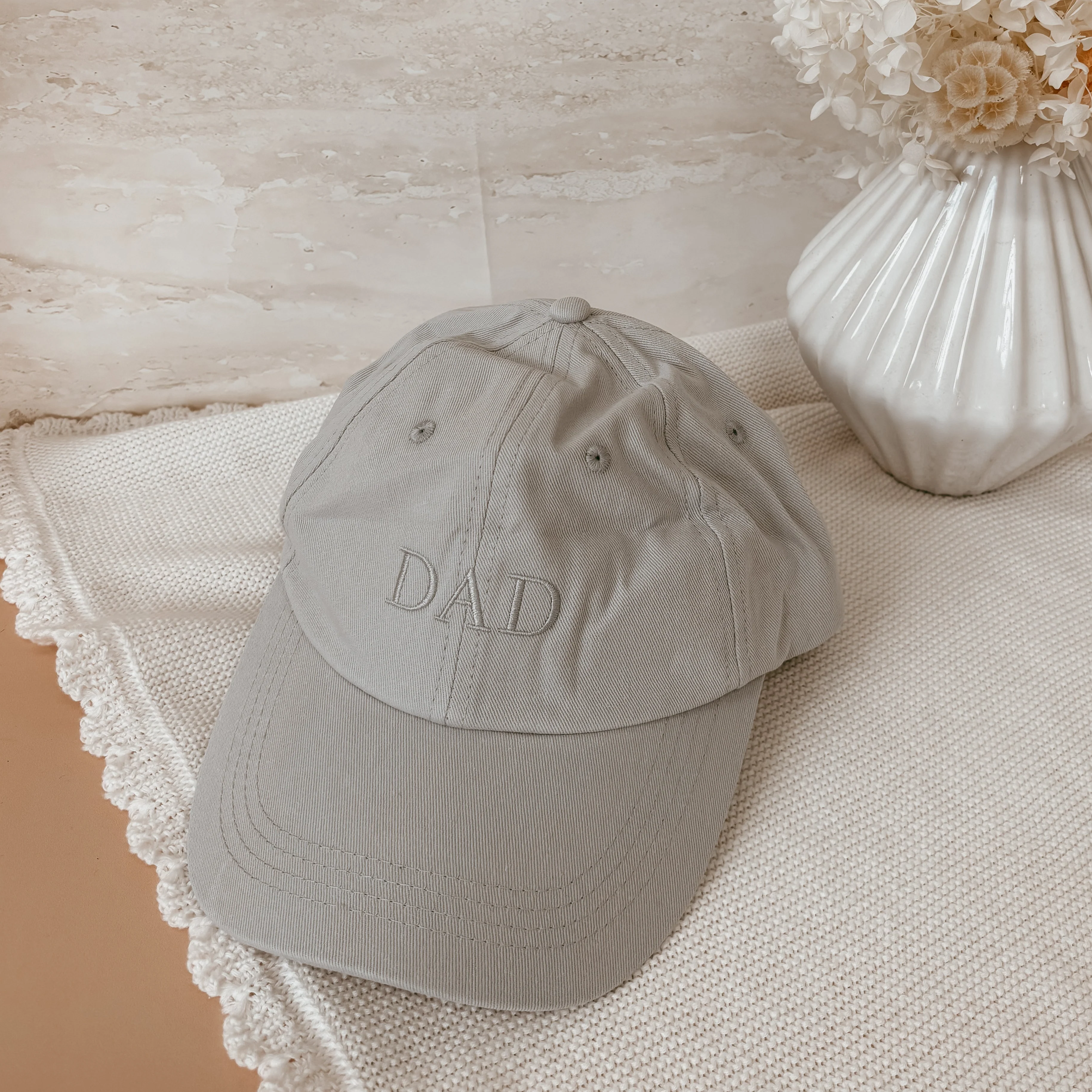 'Dad' Cotton Curve Brim Cap - Shoreline Blue