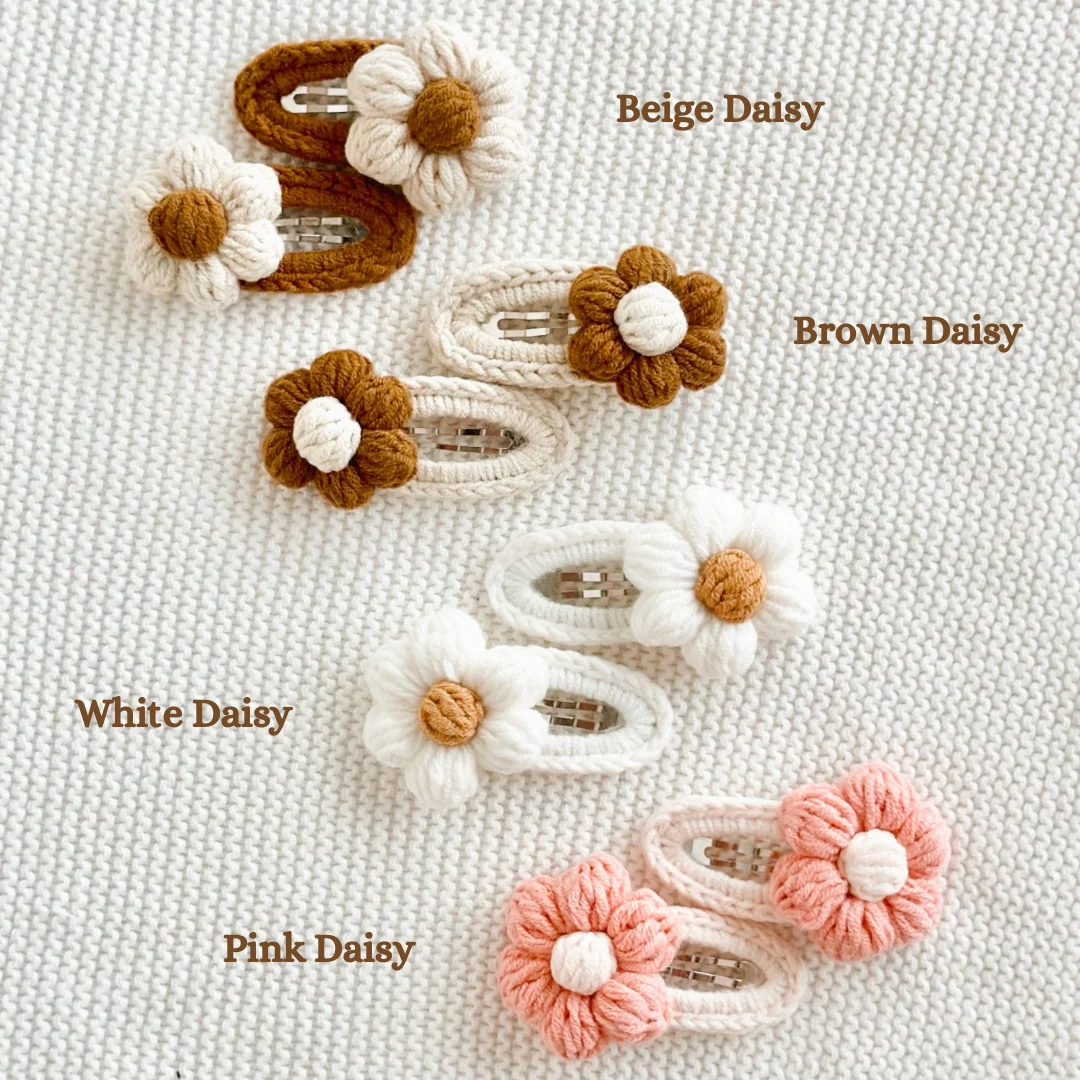 Daisy Crochet Hair Clip - Set of 2 - Image 10