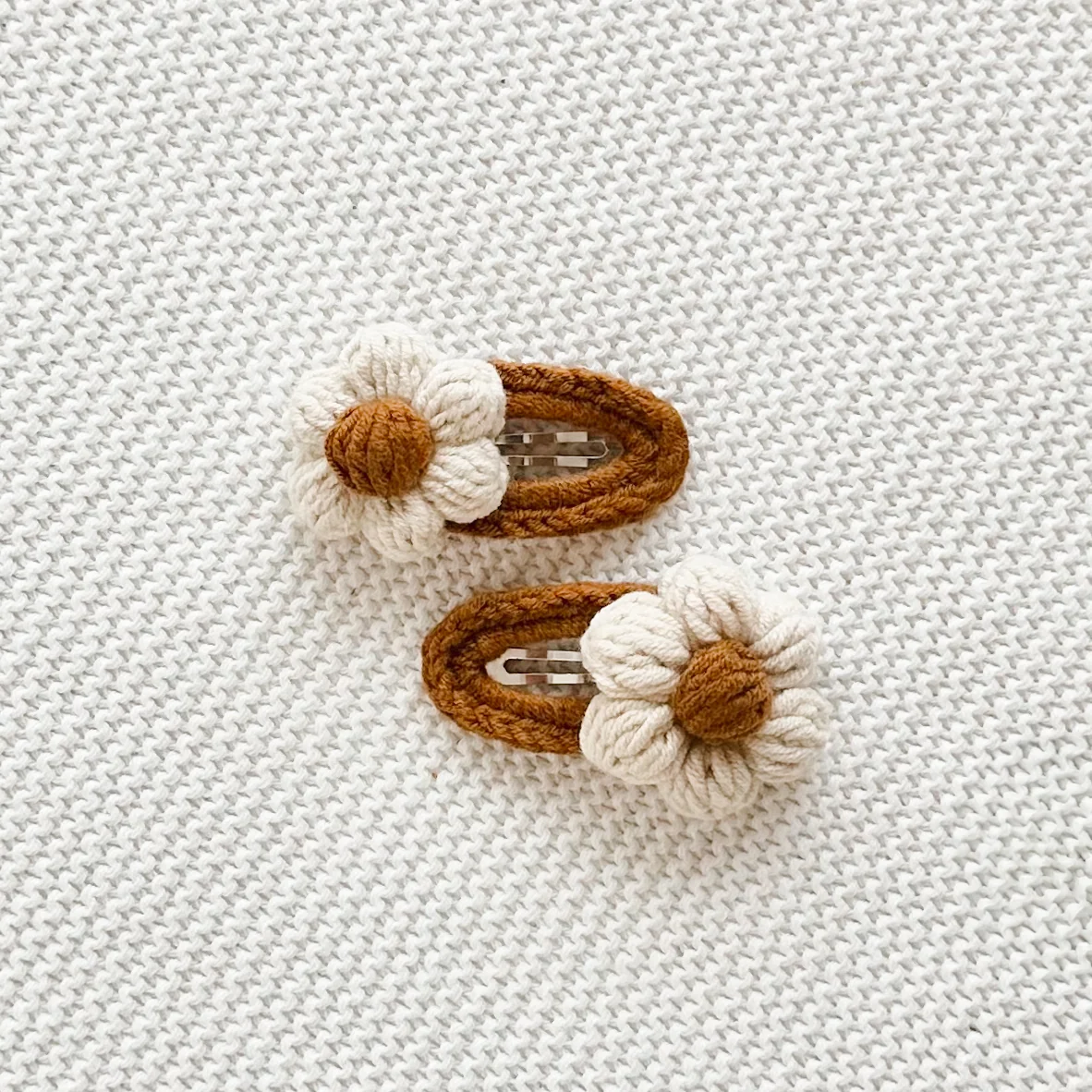Daisy Crochet Hair Clip - Set of 2 - Image 6