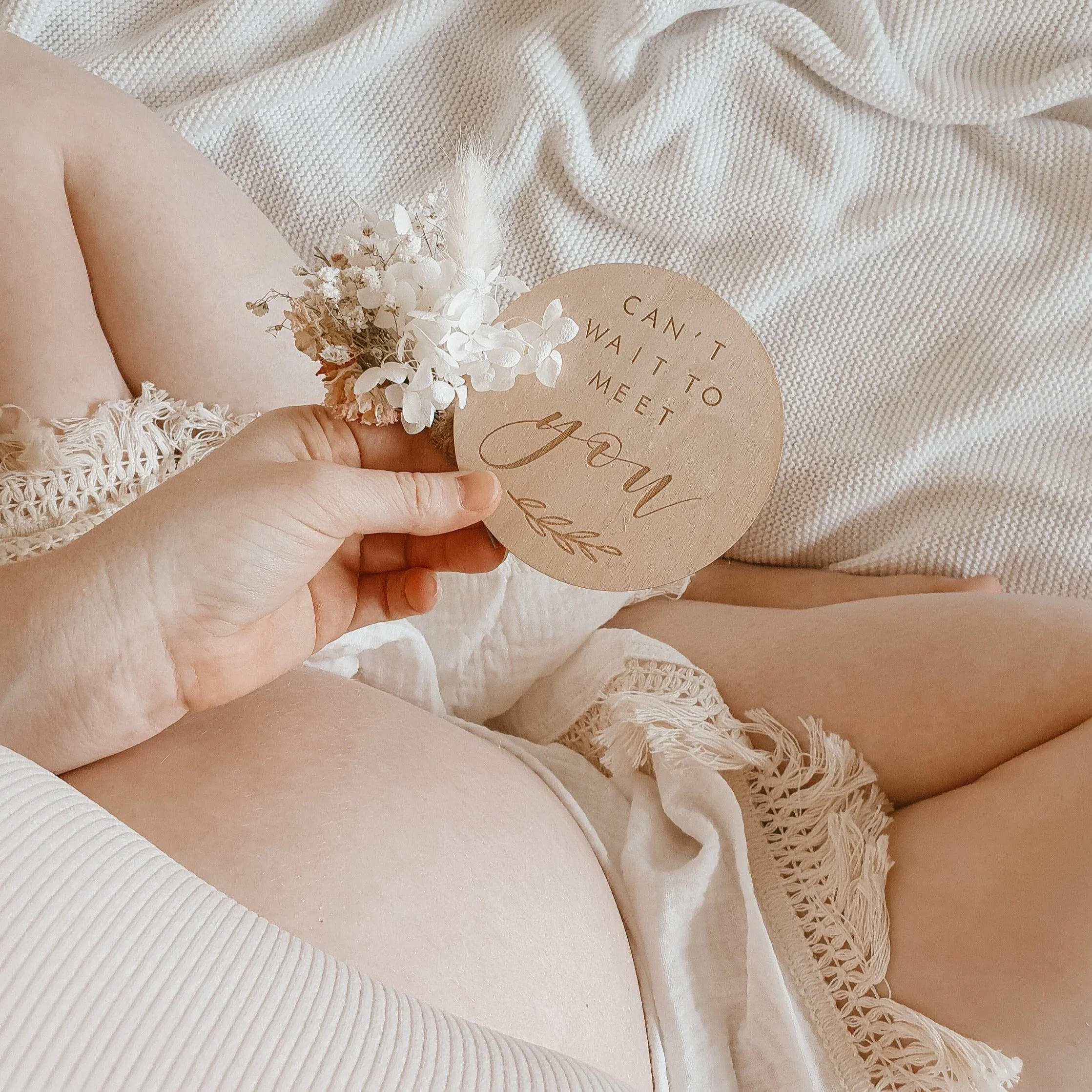 Engraved Wooden Pregnancy Milestone Collection - Set of 14 - 10cm - Image 13