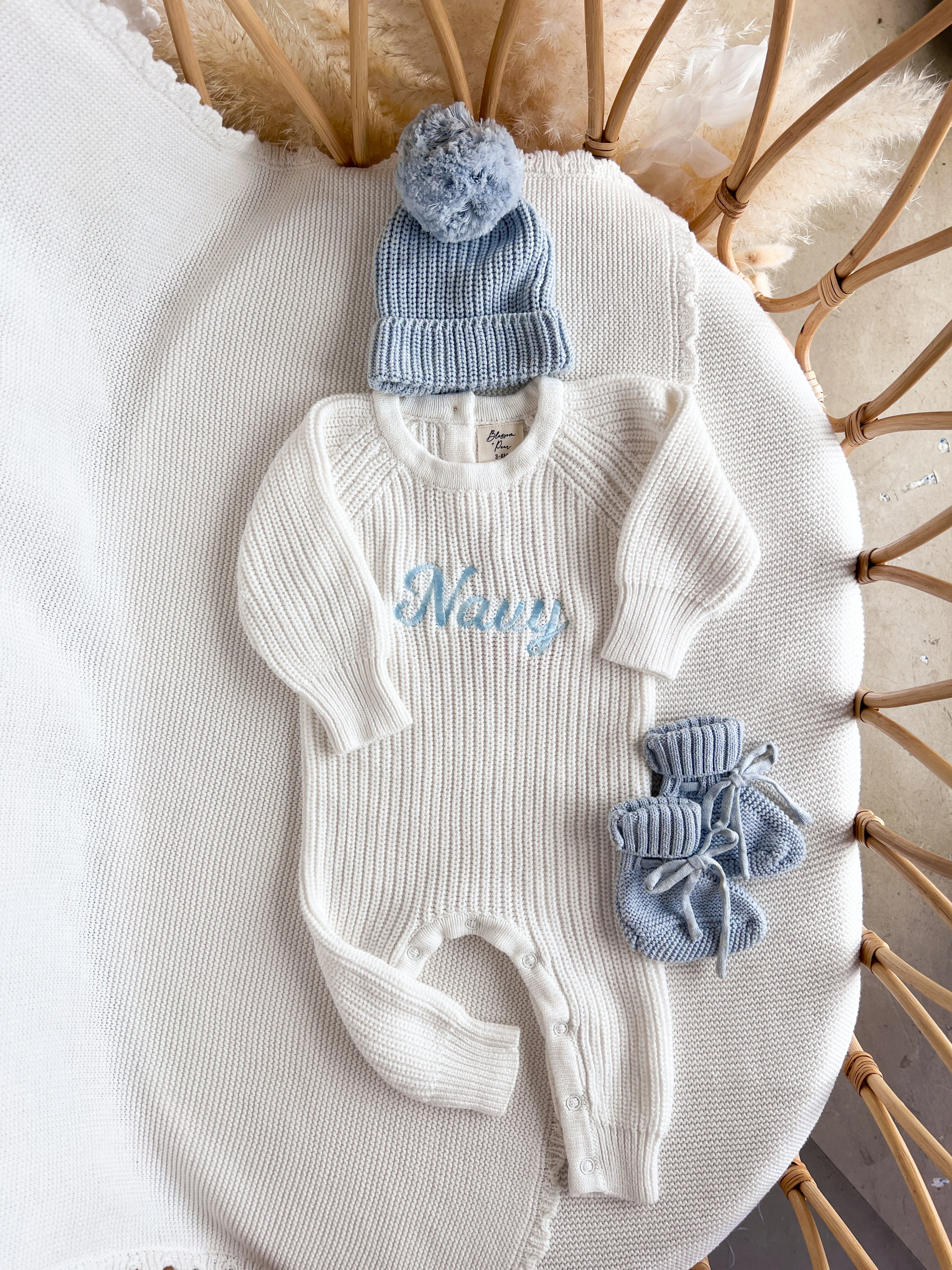 Frankie Classic Knit Romper - Milk - Image 3