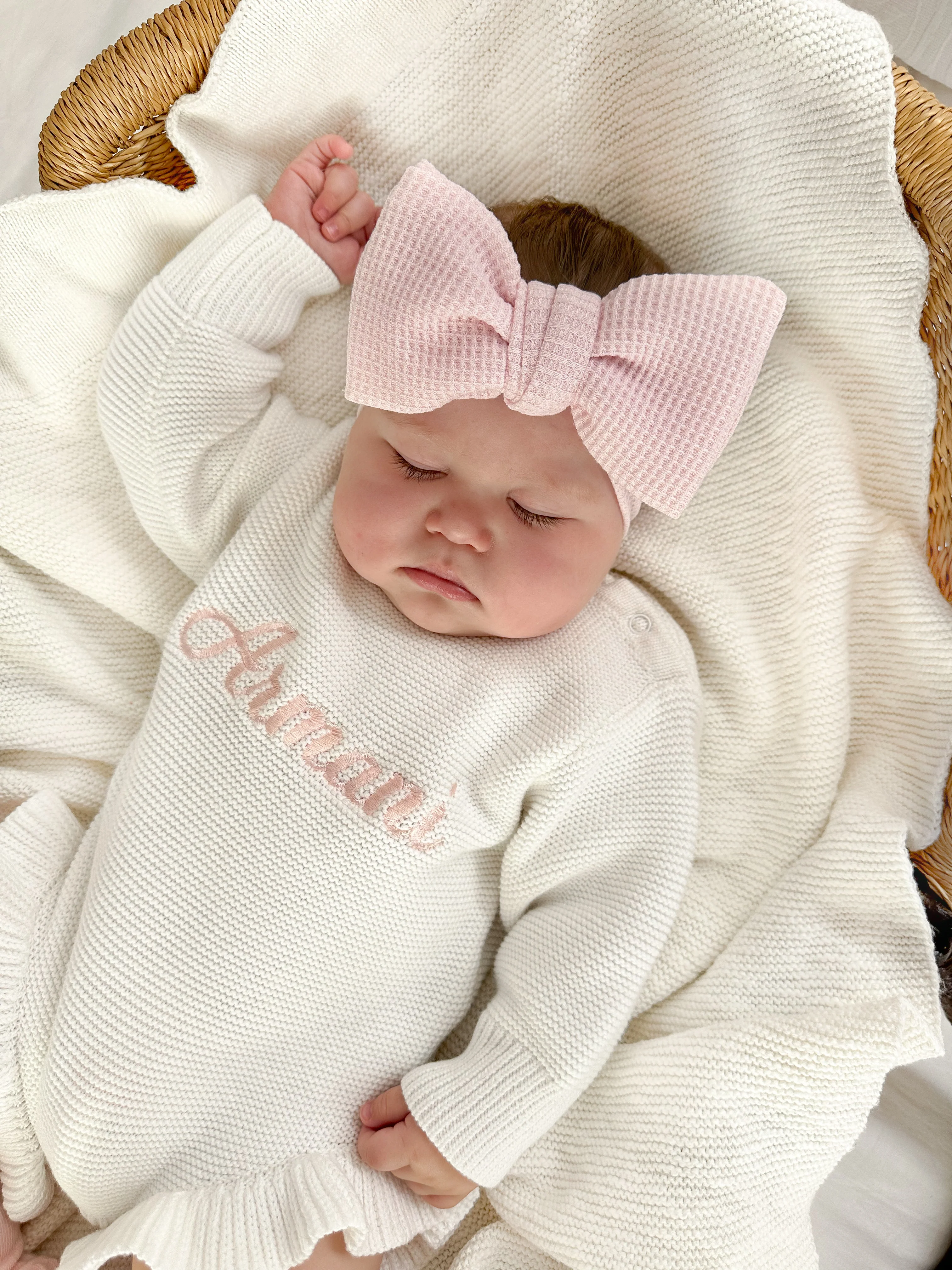 Long Sleeve Frill Leg Knit Romper - Milk - Image 5