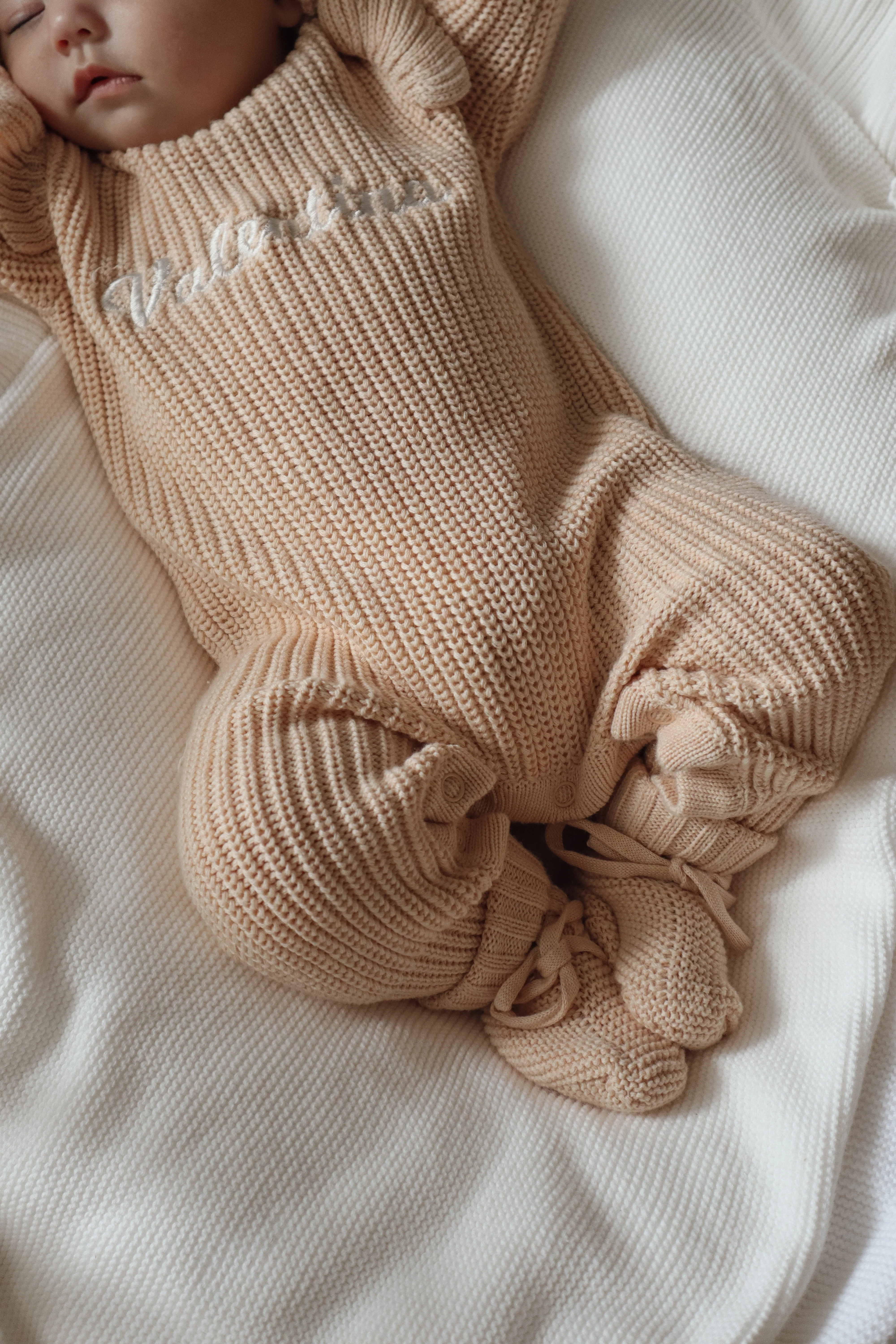 Frankie Shoulder Flutter Knit Romper & Beanie Bundle - Pink Lemonade - Image 6