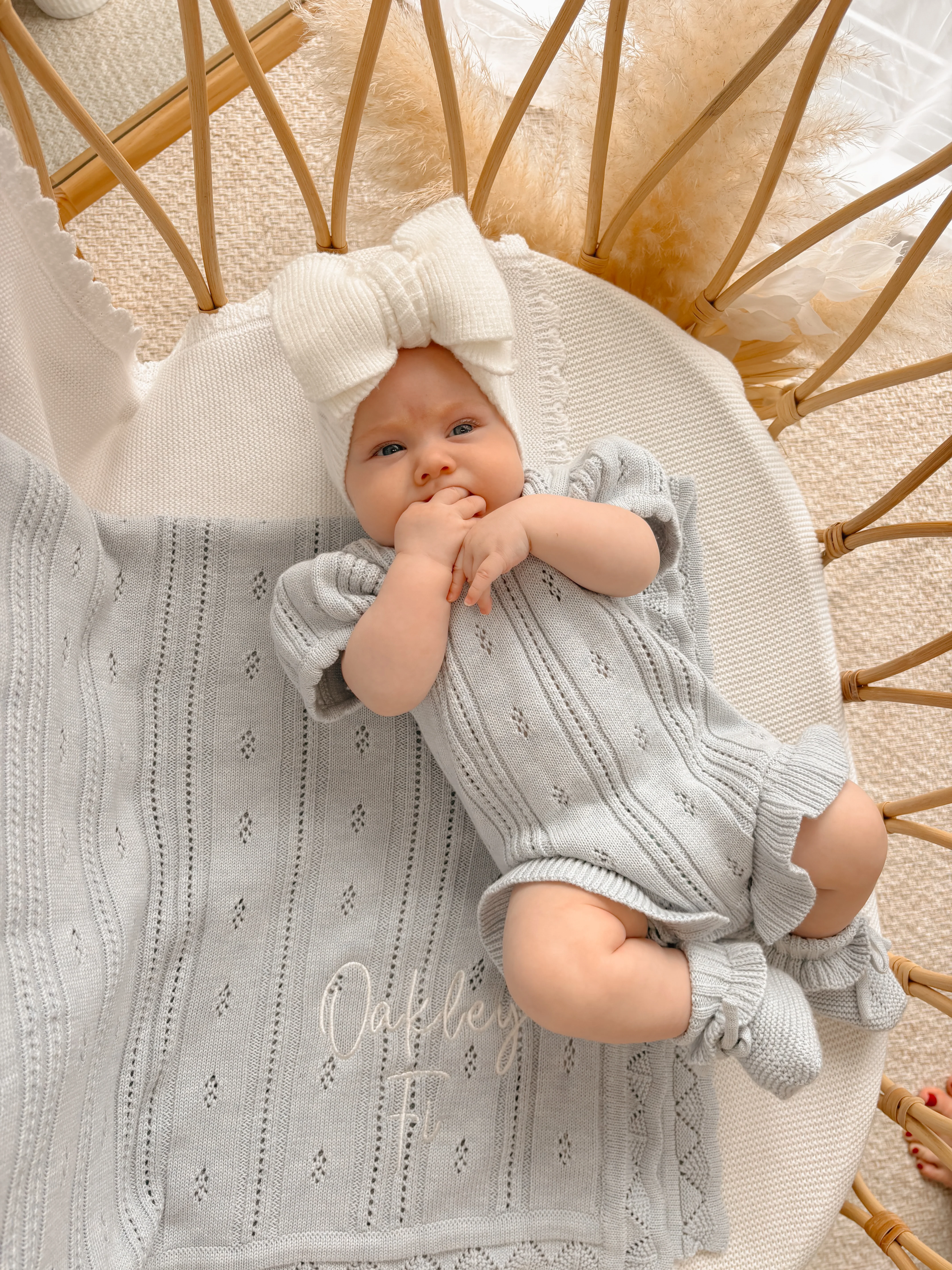 Frill Knit Booties - Powder Blue - Image 4