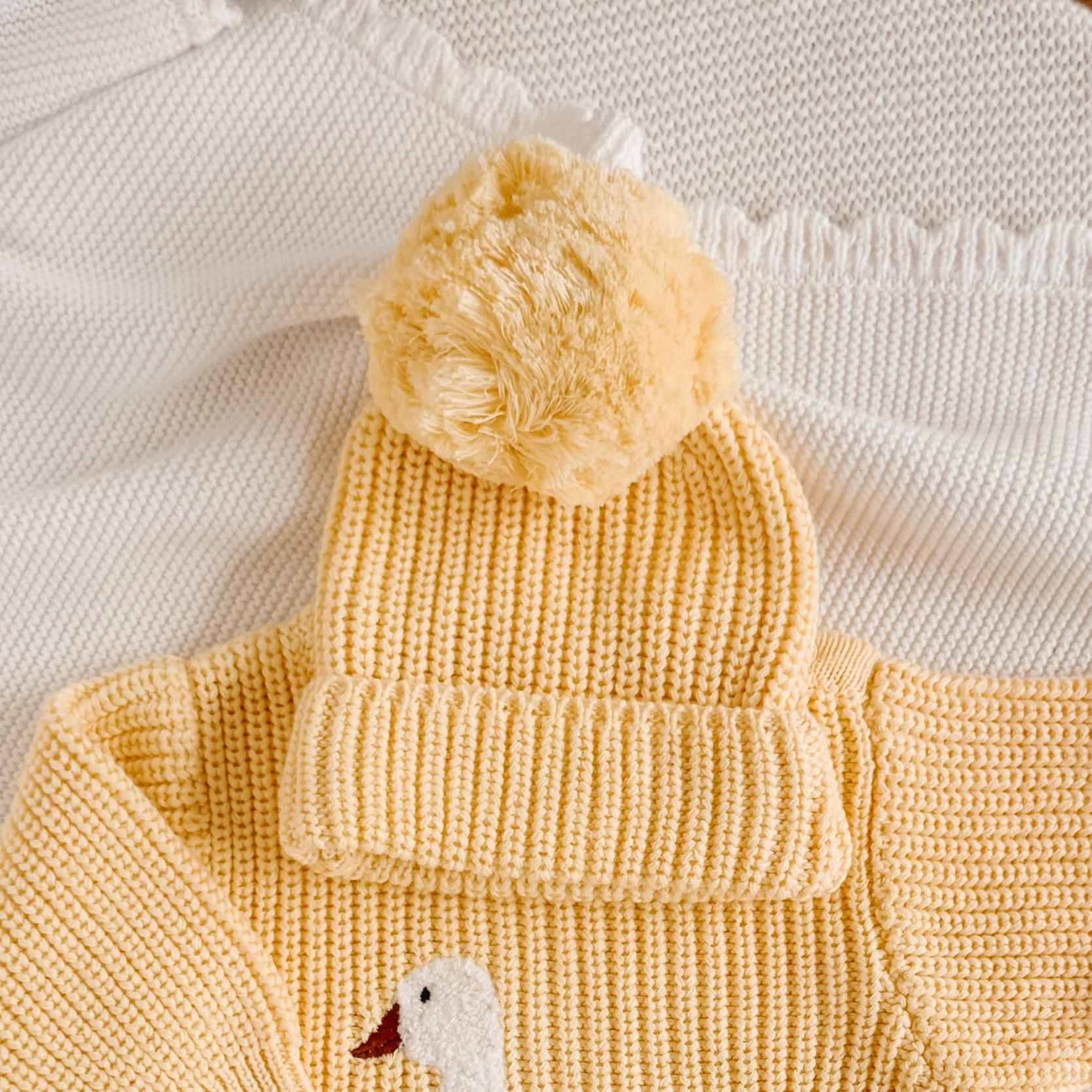 Goose Chunky Knit Romper - Lemon - Image 5