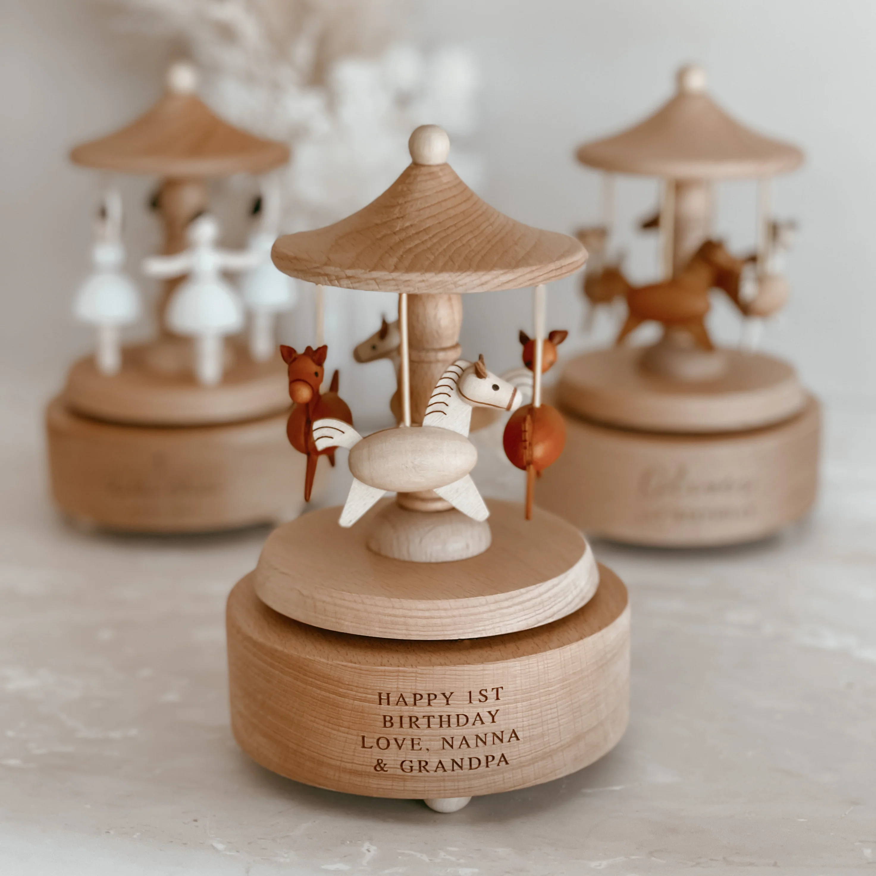Heirloom Wooden Musical Carousel - Horse - Image 6