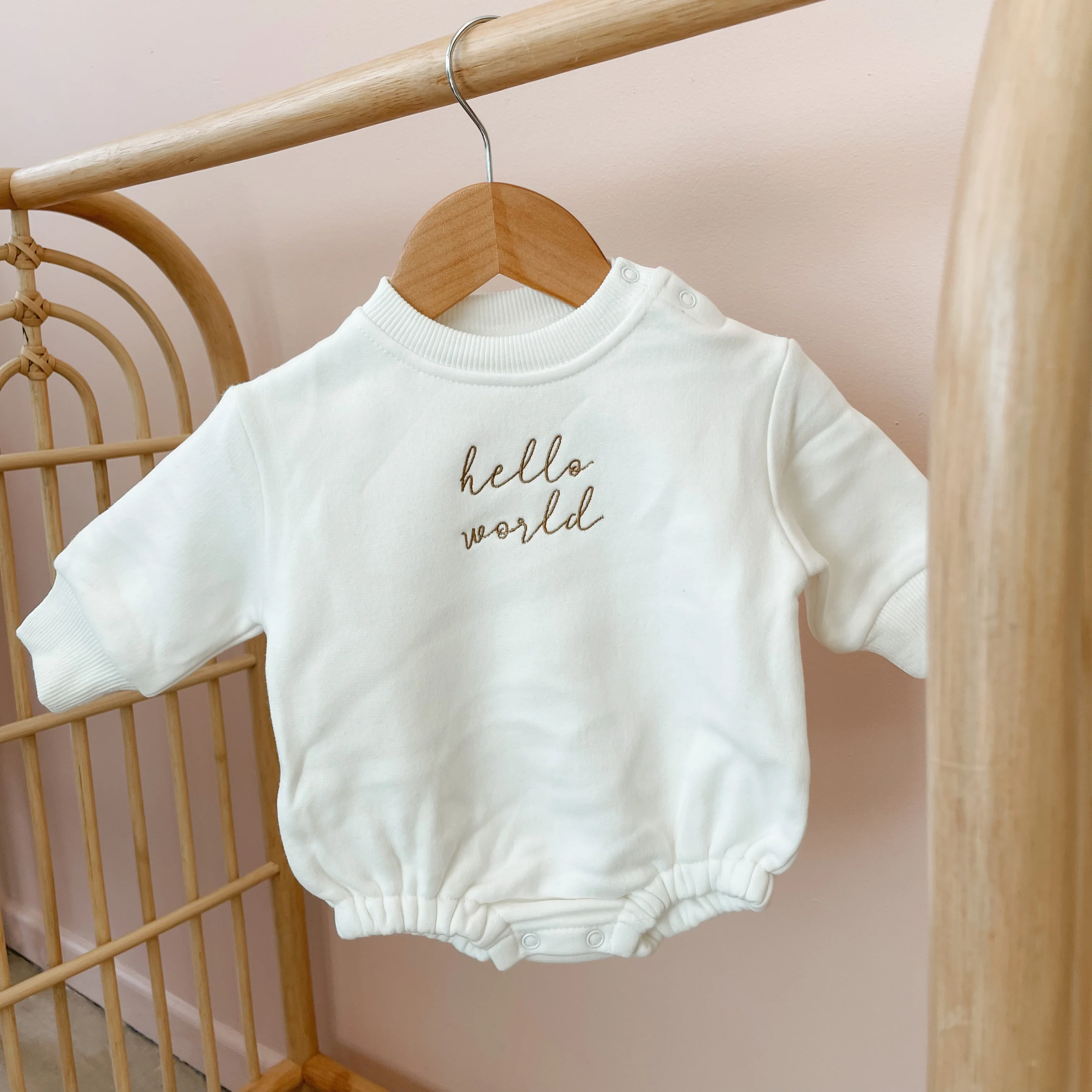 ‘Hello World' Long Sleeve Bubble Romper - Image 6