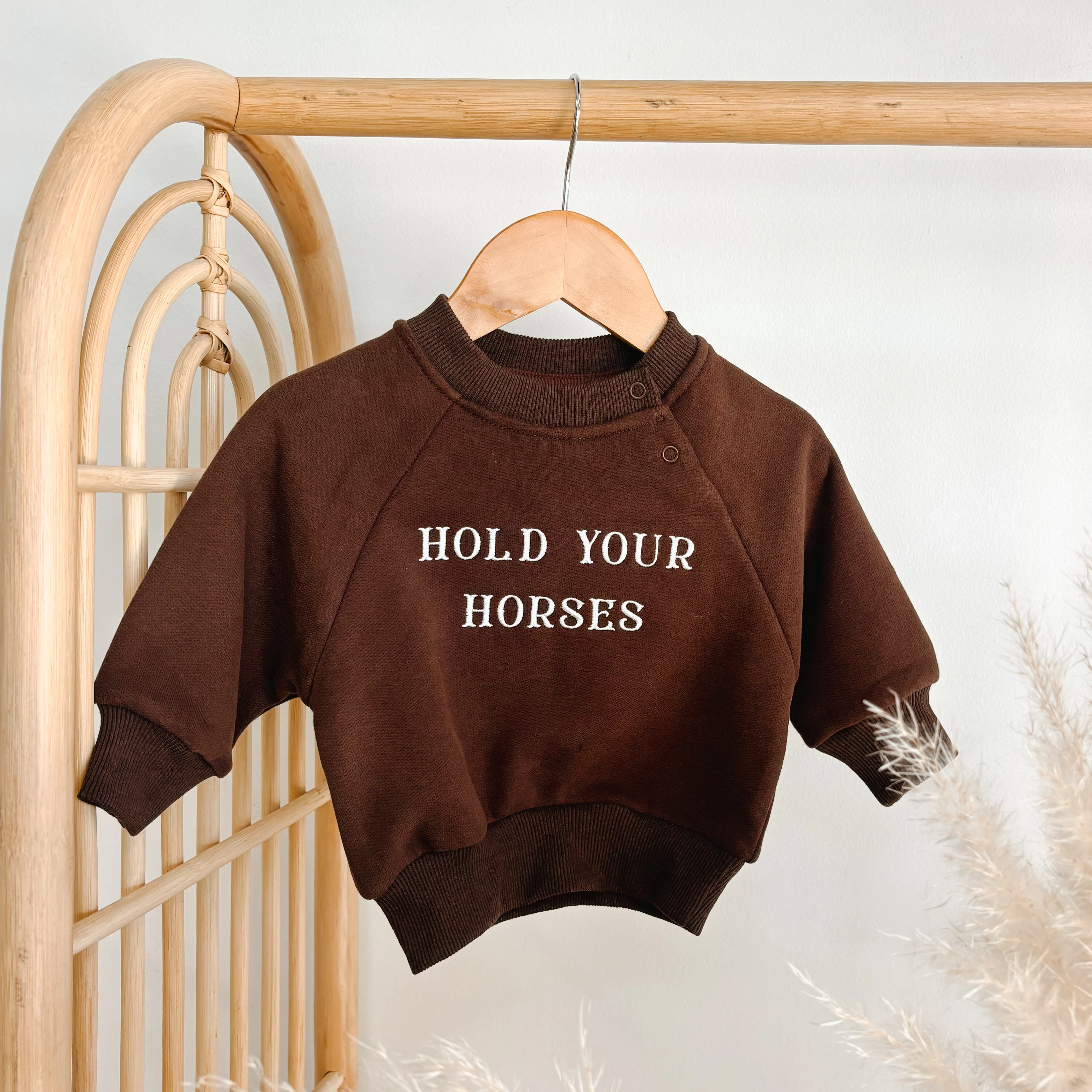 'Hold Your Horses' Crew Sweater - Espresso - Image 3