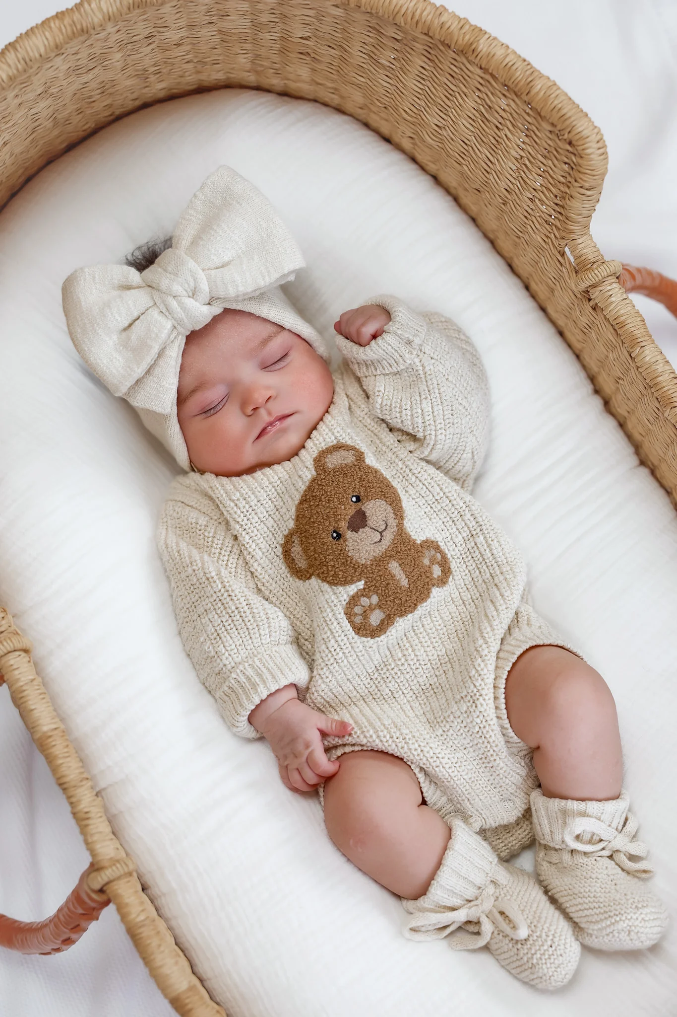 Chunky Knit Booties - Newborn-6M - Honey - Image 8
