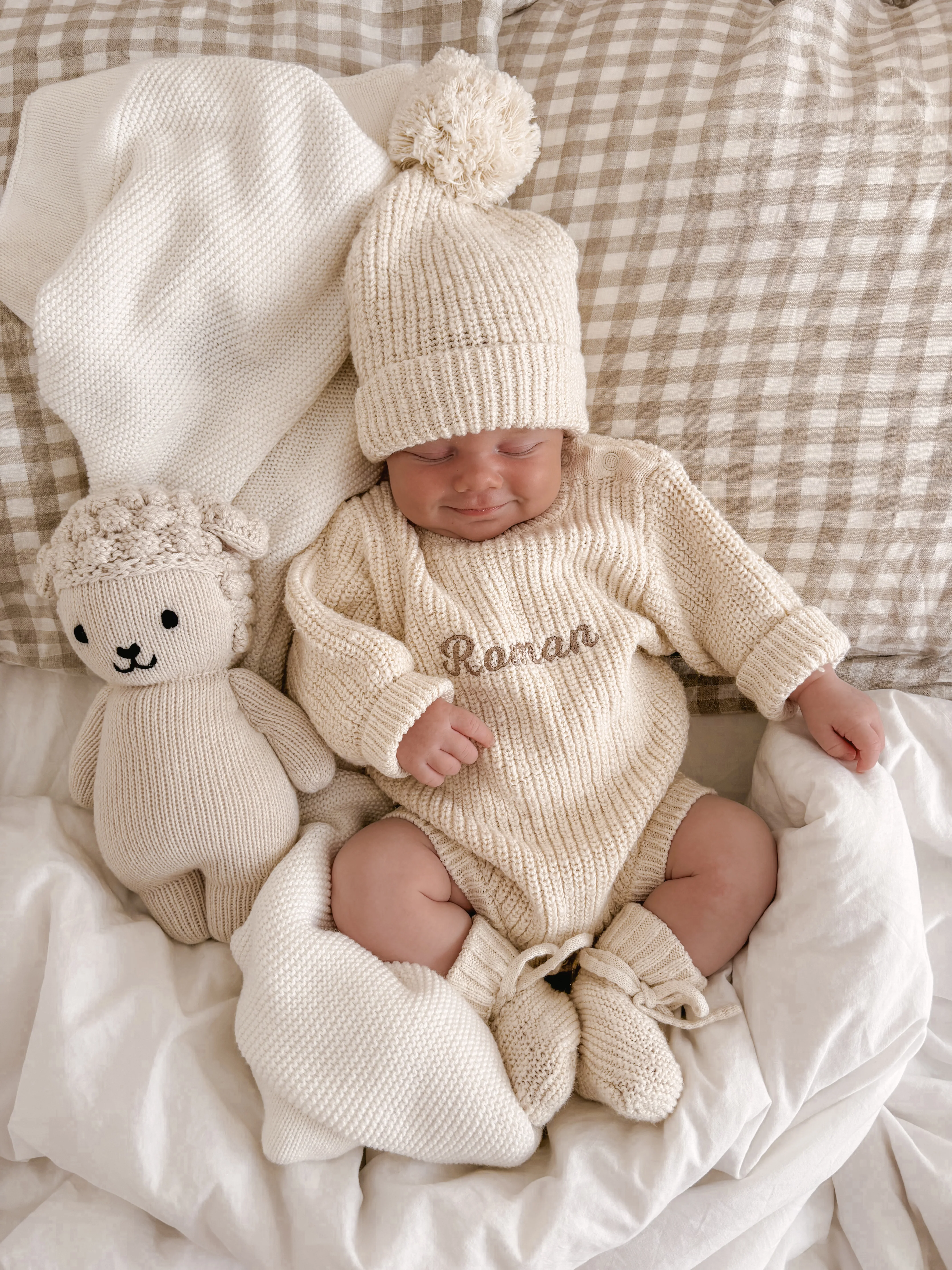 Honey Chunky Knit Romper & Beanie Bundle - Image 6