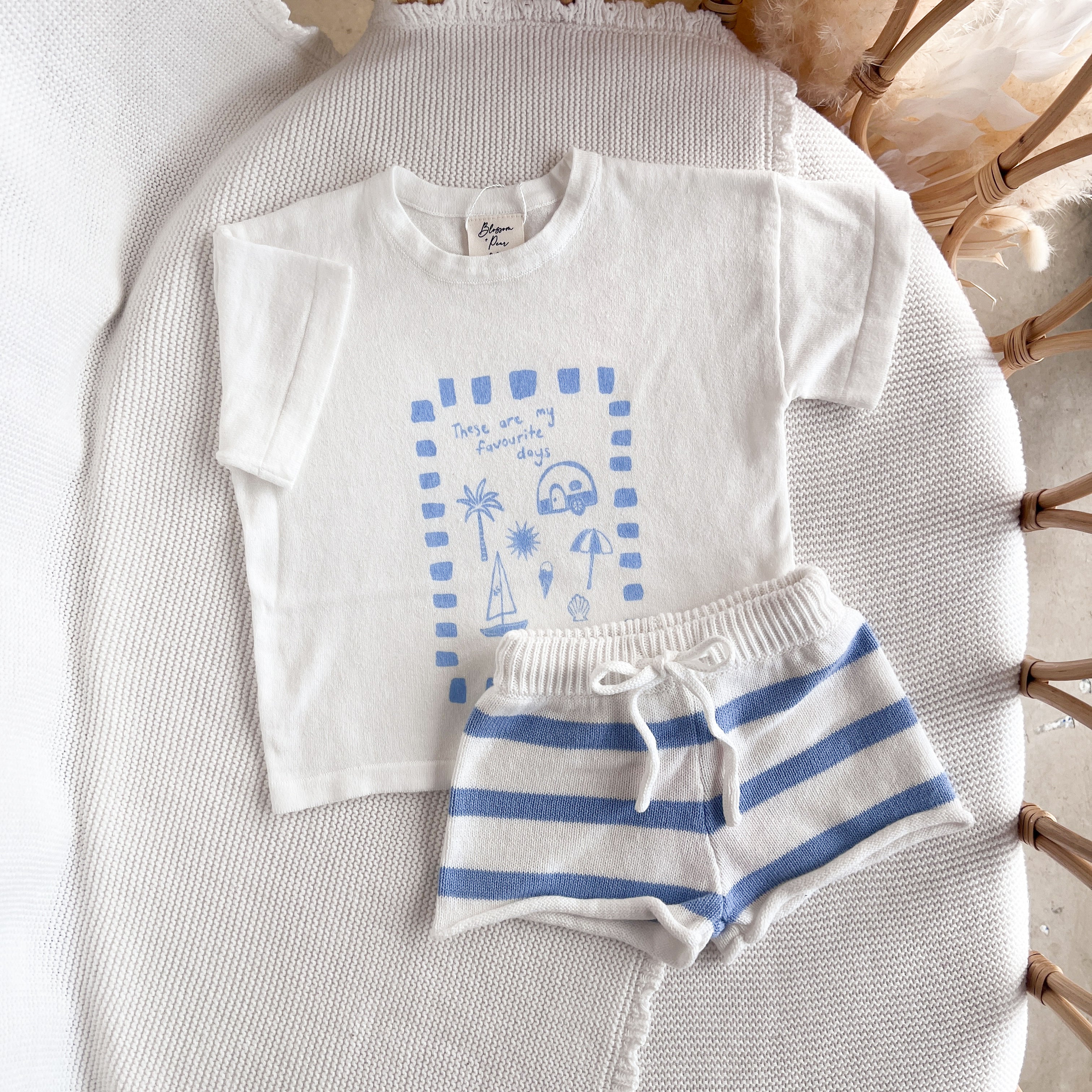 Kids 'Favourite Days' Tee - White & Blue - Image 5