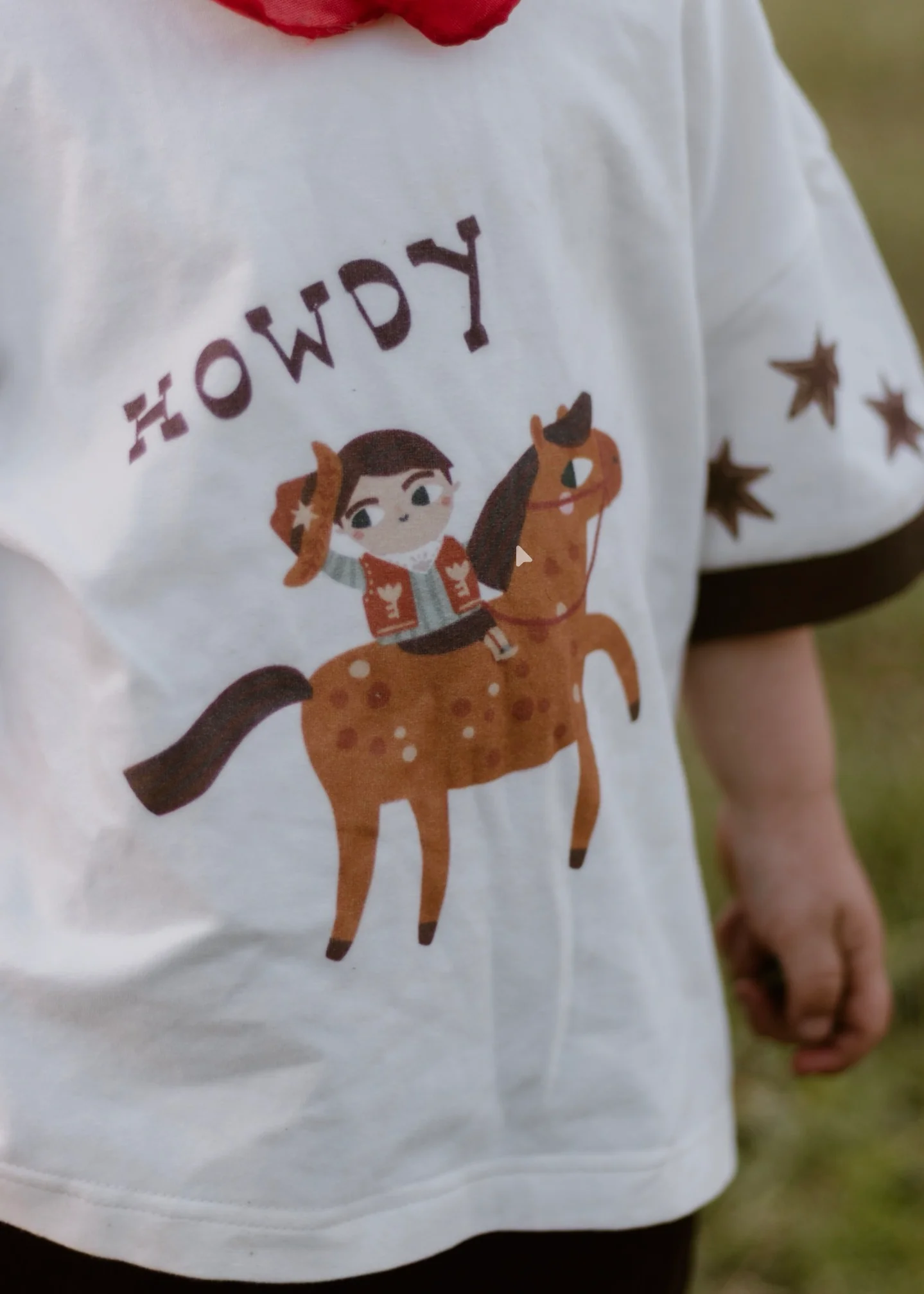 'Howdy' Slouch Tee - Milk - Image 3
