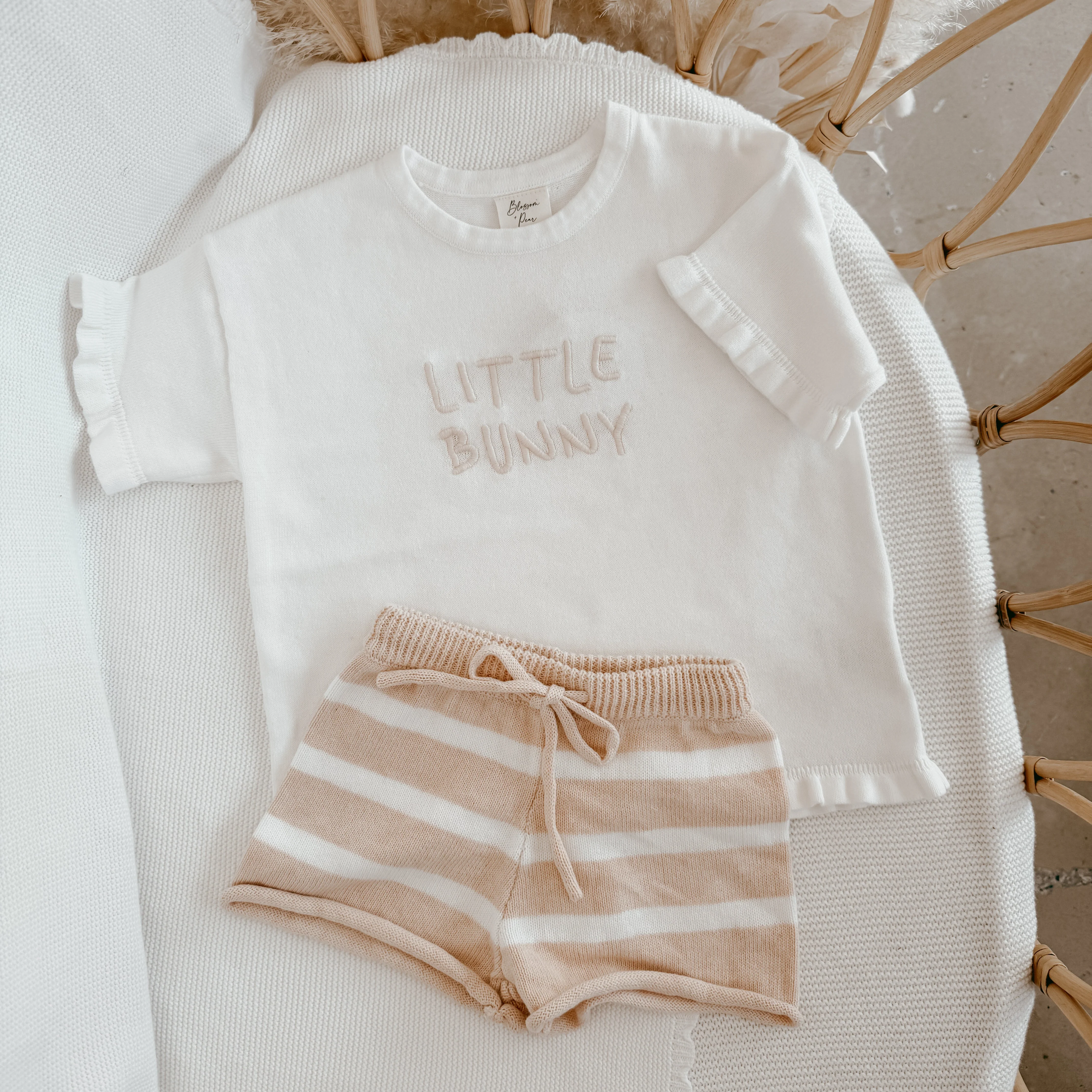 Kids Knit Shorts - Pink Lemonade - Image 2
