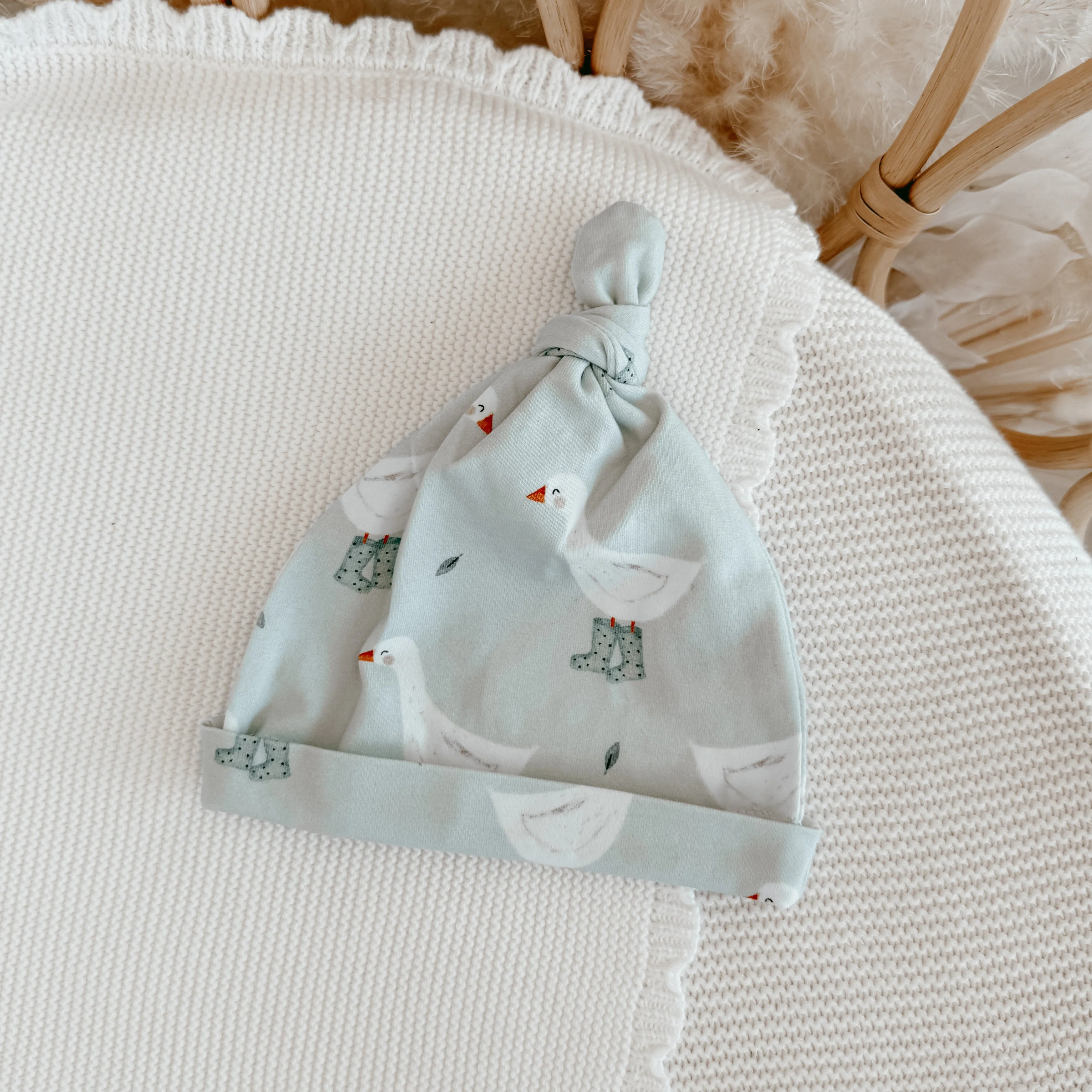 Knotted Cotton Beanie - Puddle Duck