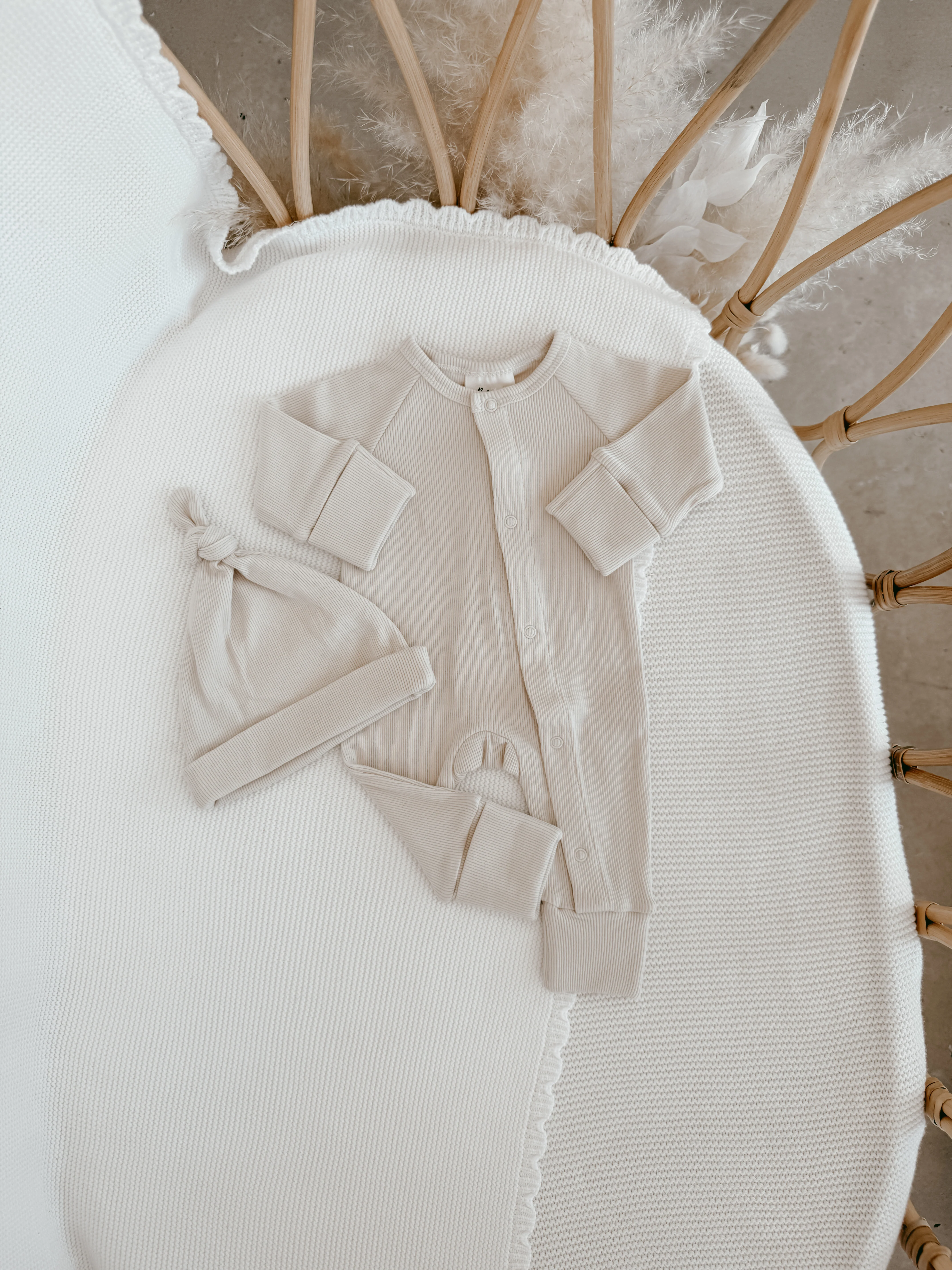 Knotted Cotton Beanie - Vanilla Bean - Image 5