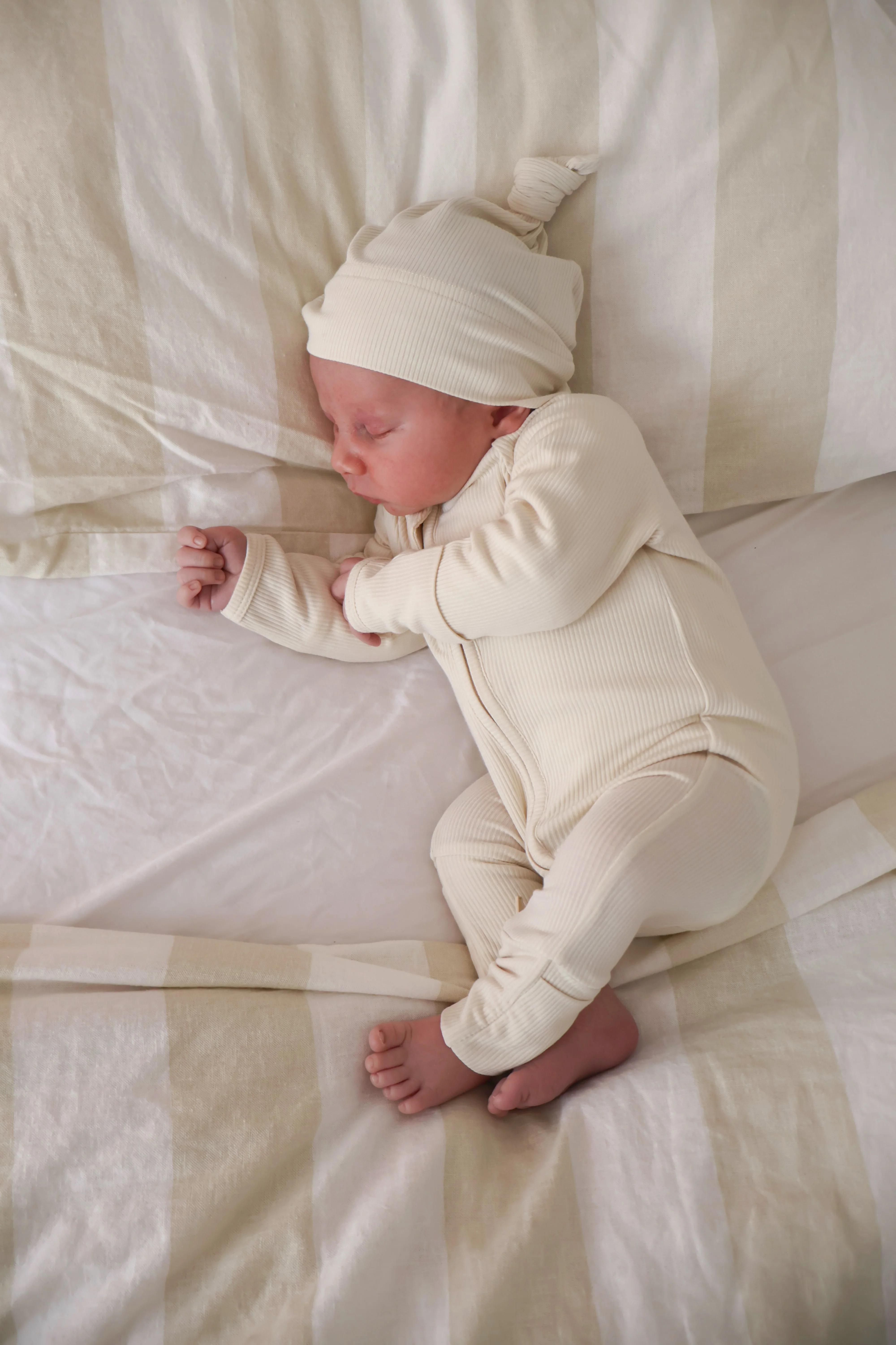 Knotted Cotton Beanie - Vanilla Bean - Image 7