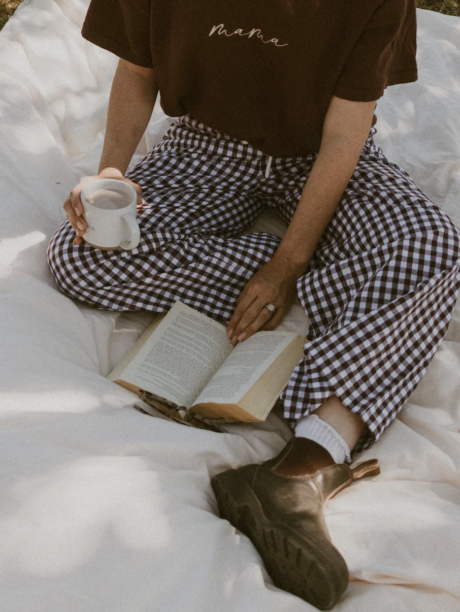 Ladies Cocoa Gingham Pants - Image 3
