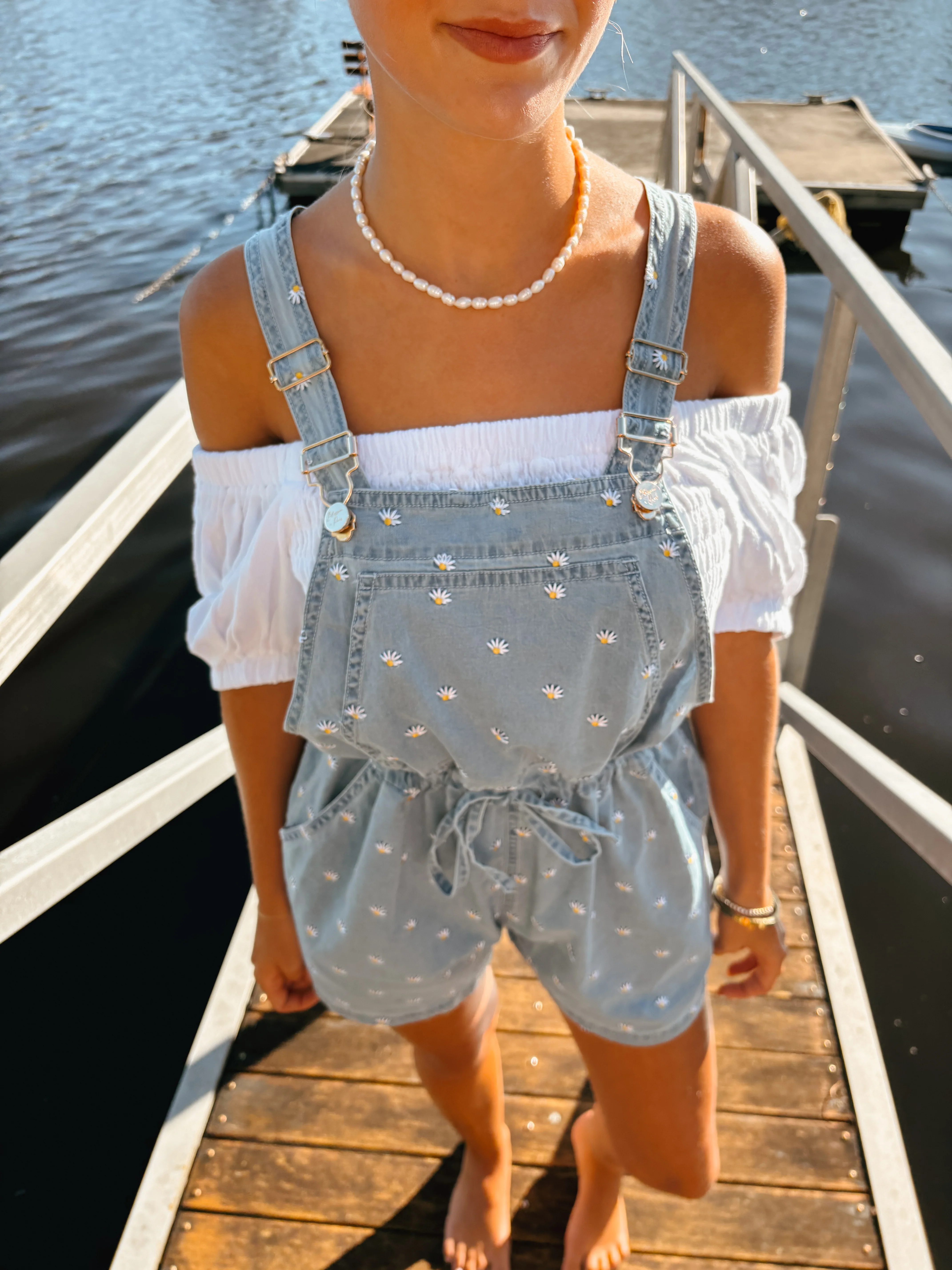 Ladies Daisy Denim Shortalls - Image 8