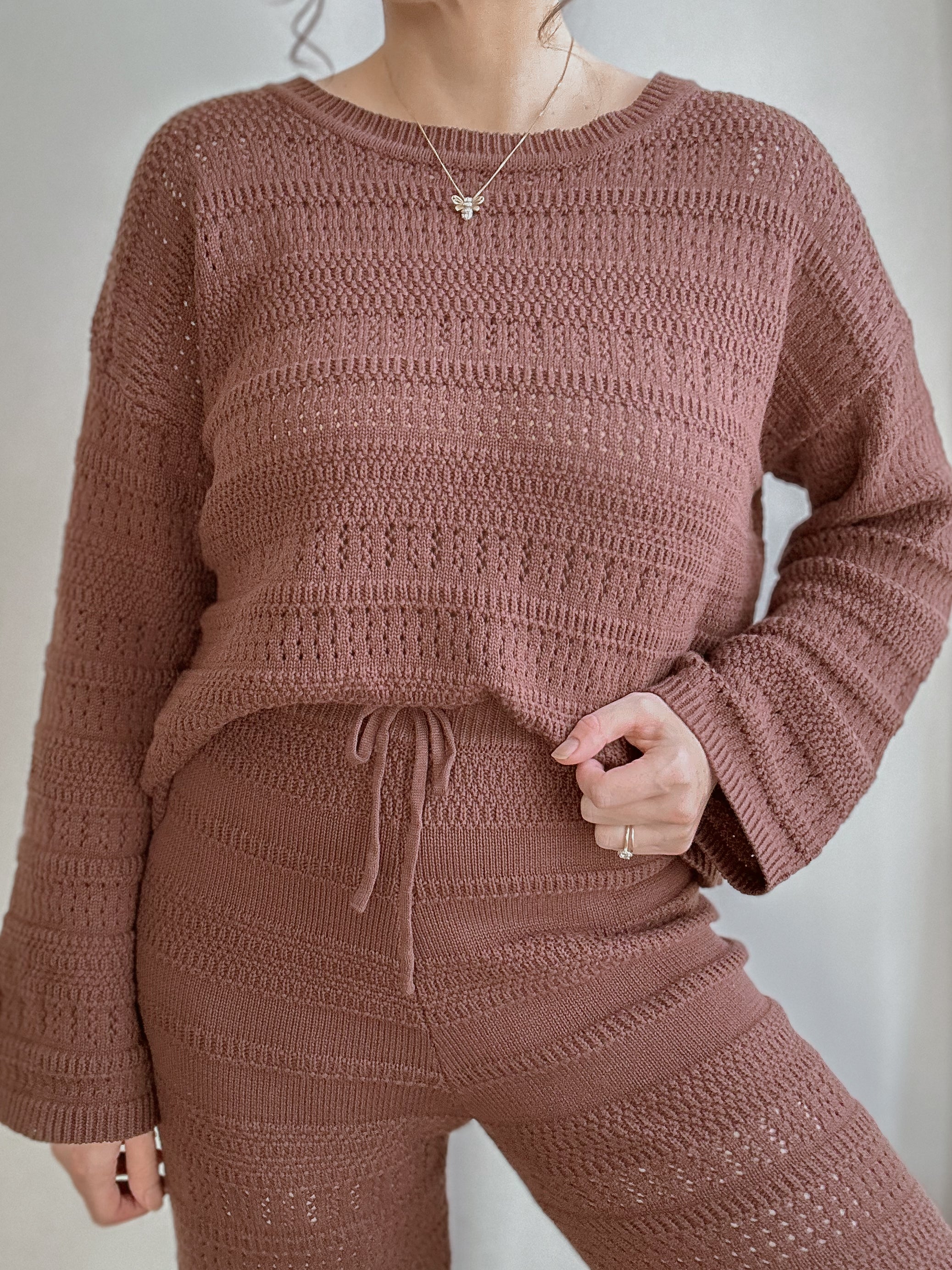 Ladies Knit Pants - Espresso - Image 4