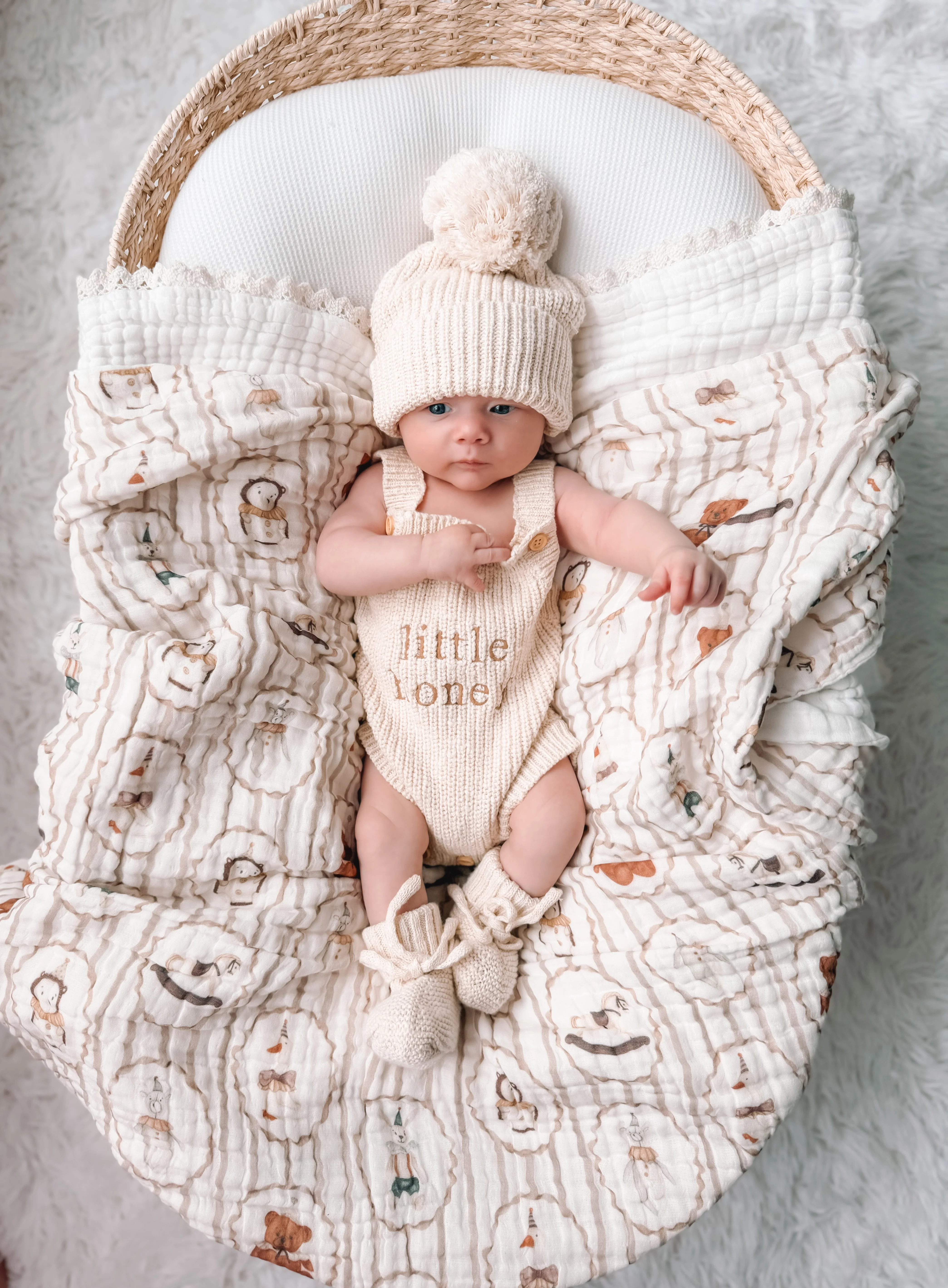 'Little Honey' Singlet Knit Romper & Beanie Bundle - Image 6