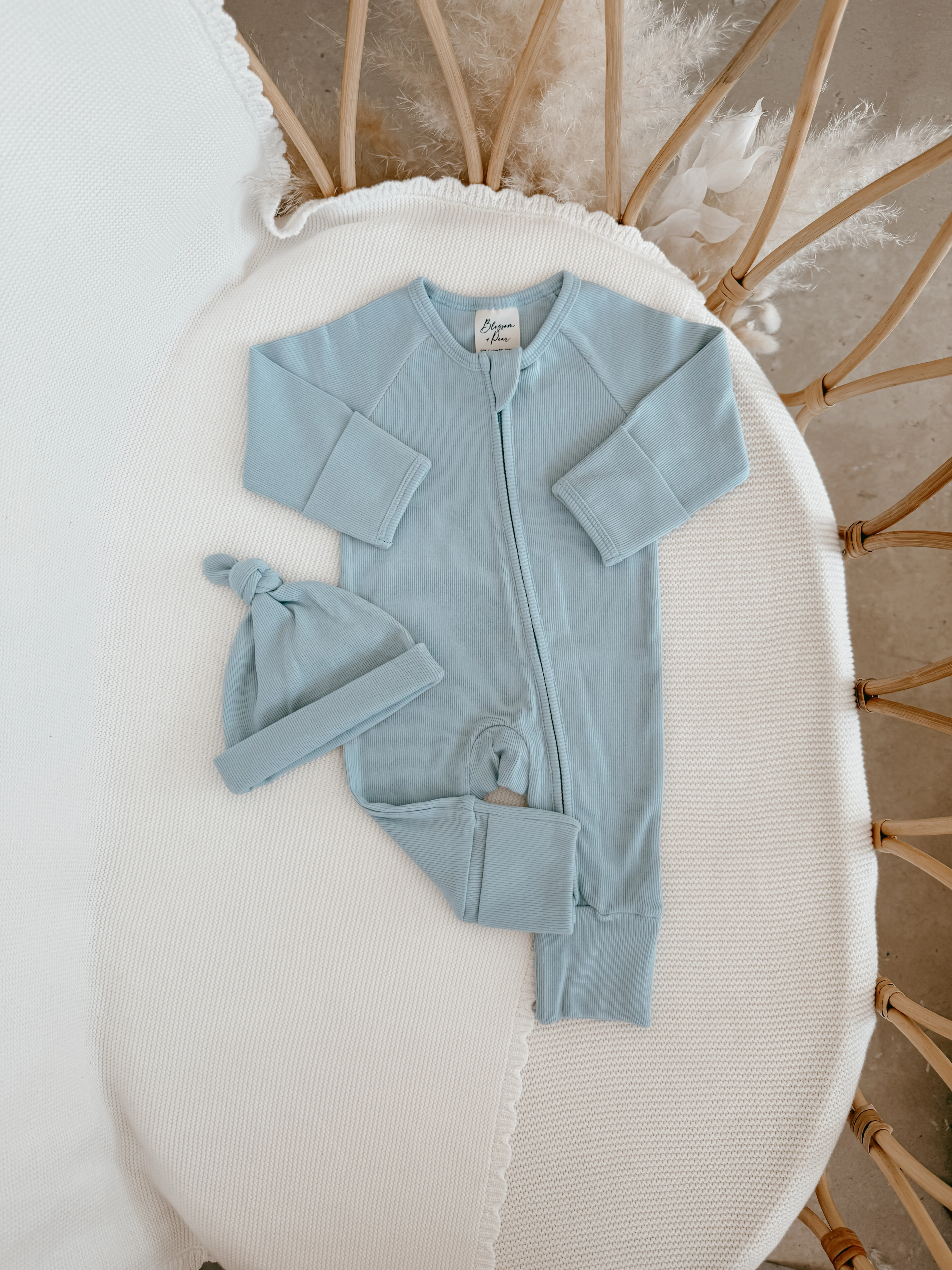 Cotton Growsuit - Baby Blue - Image 8