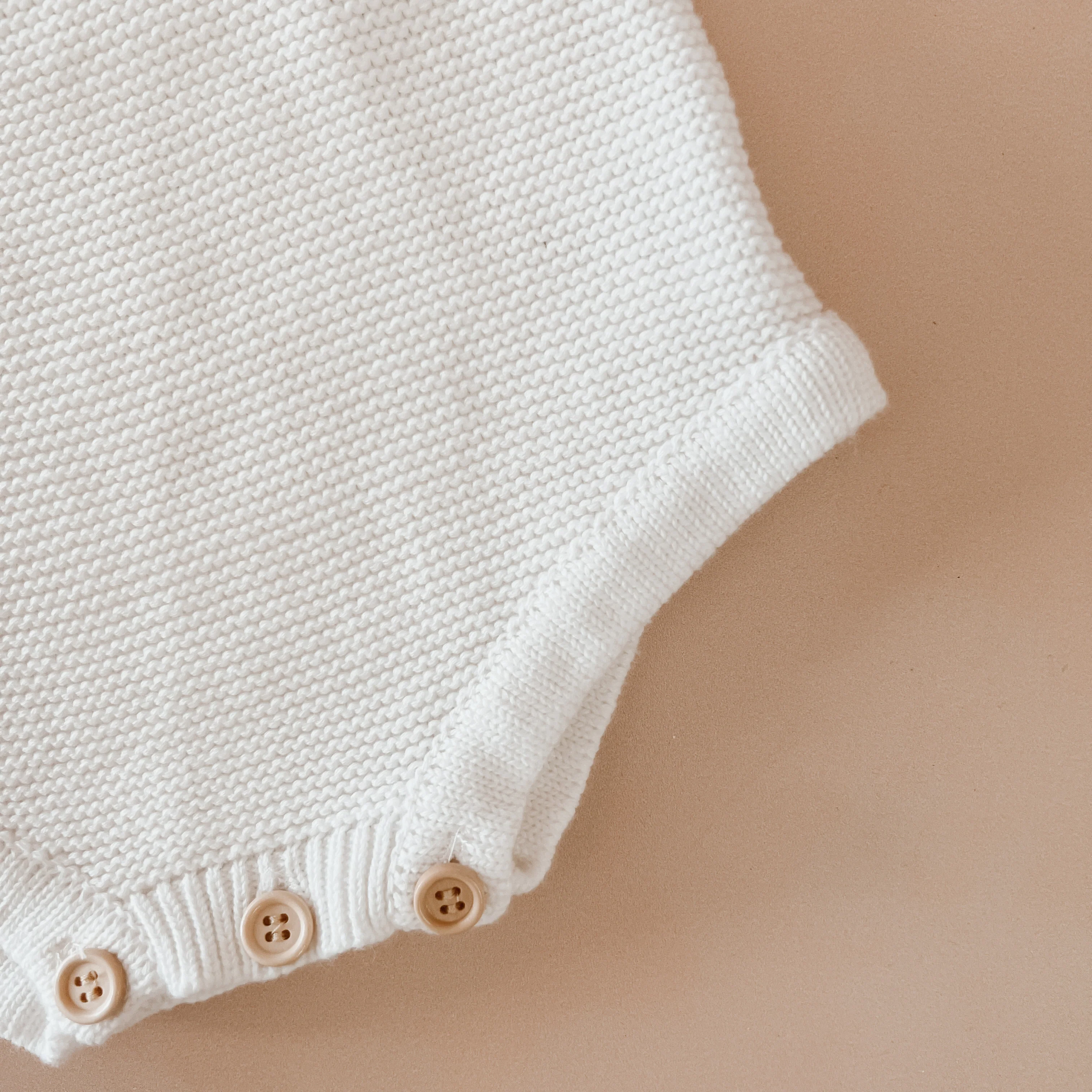 Milk Long Sleeve Knit Romper- Button Up - Image 7