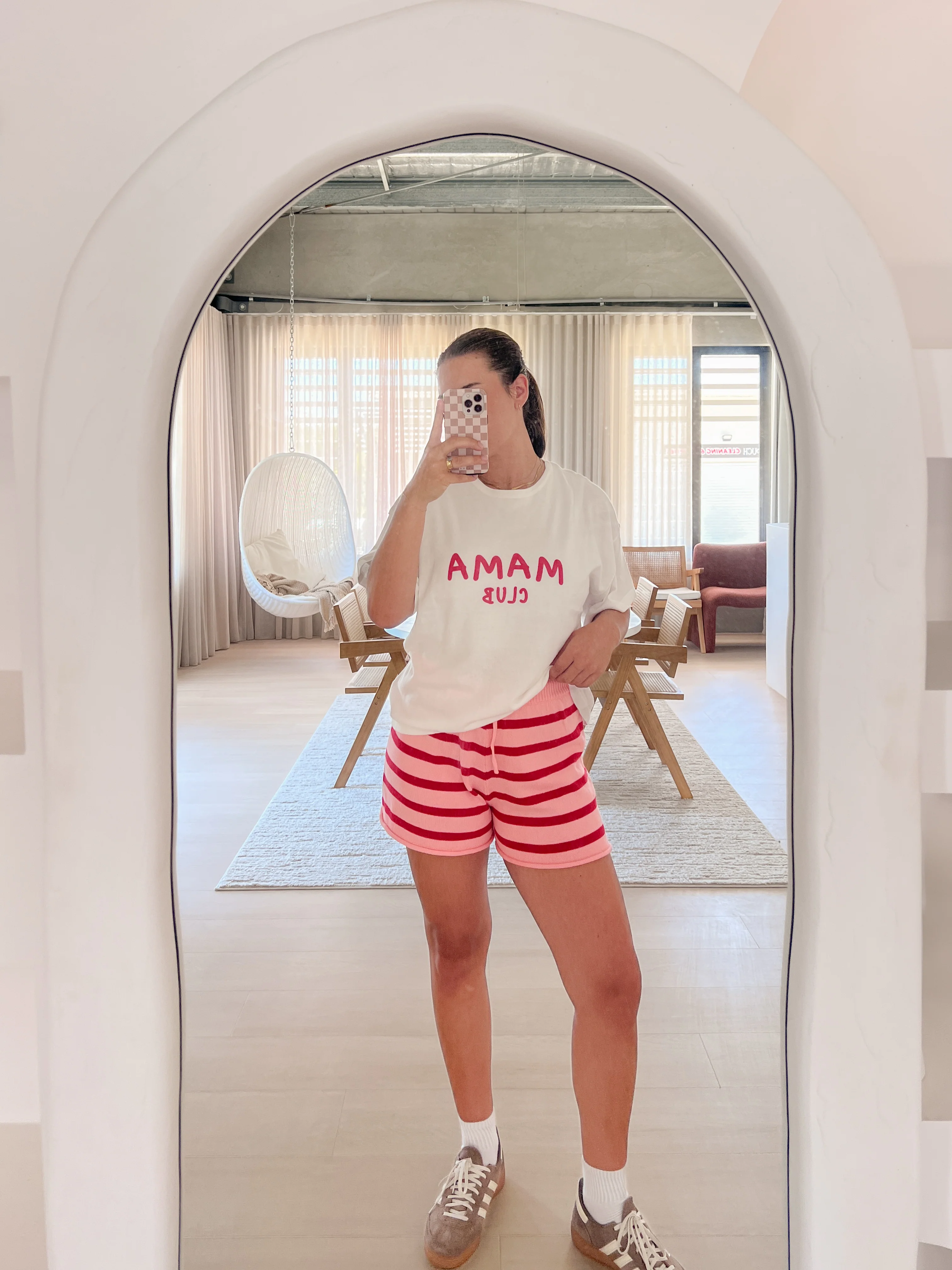 'Mama Club' Tee - Red & White - Image 4