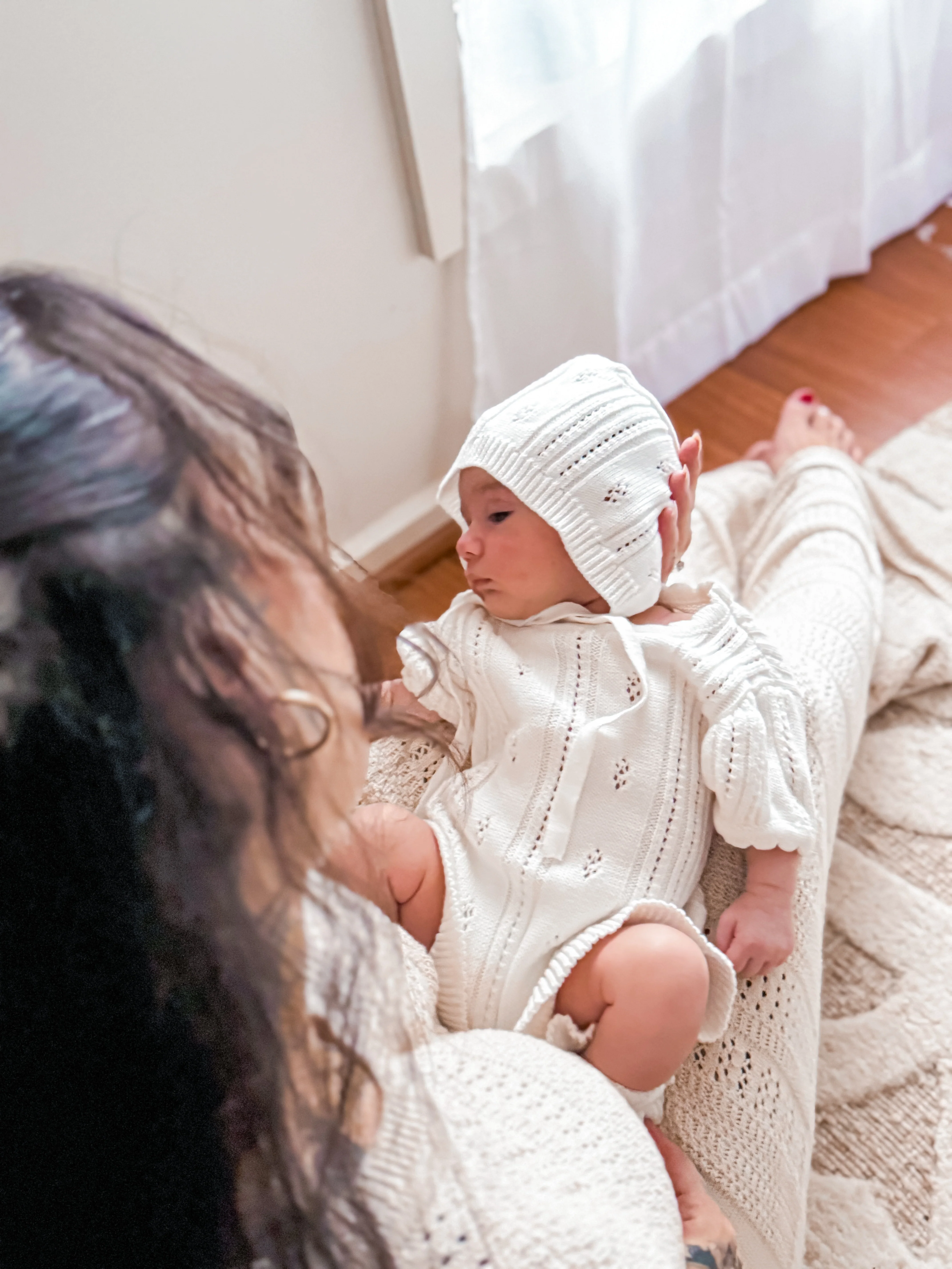 Margot Knit Bonnet - Milk - Image 5