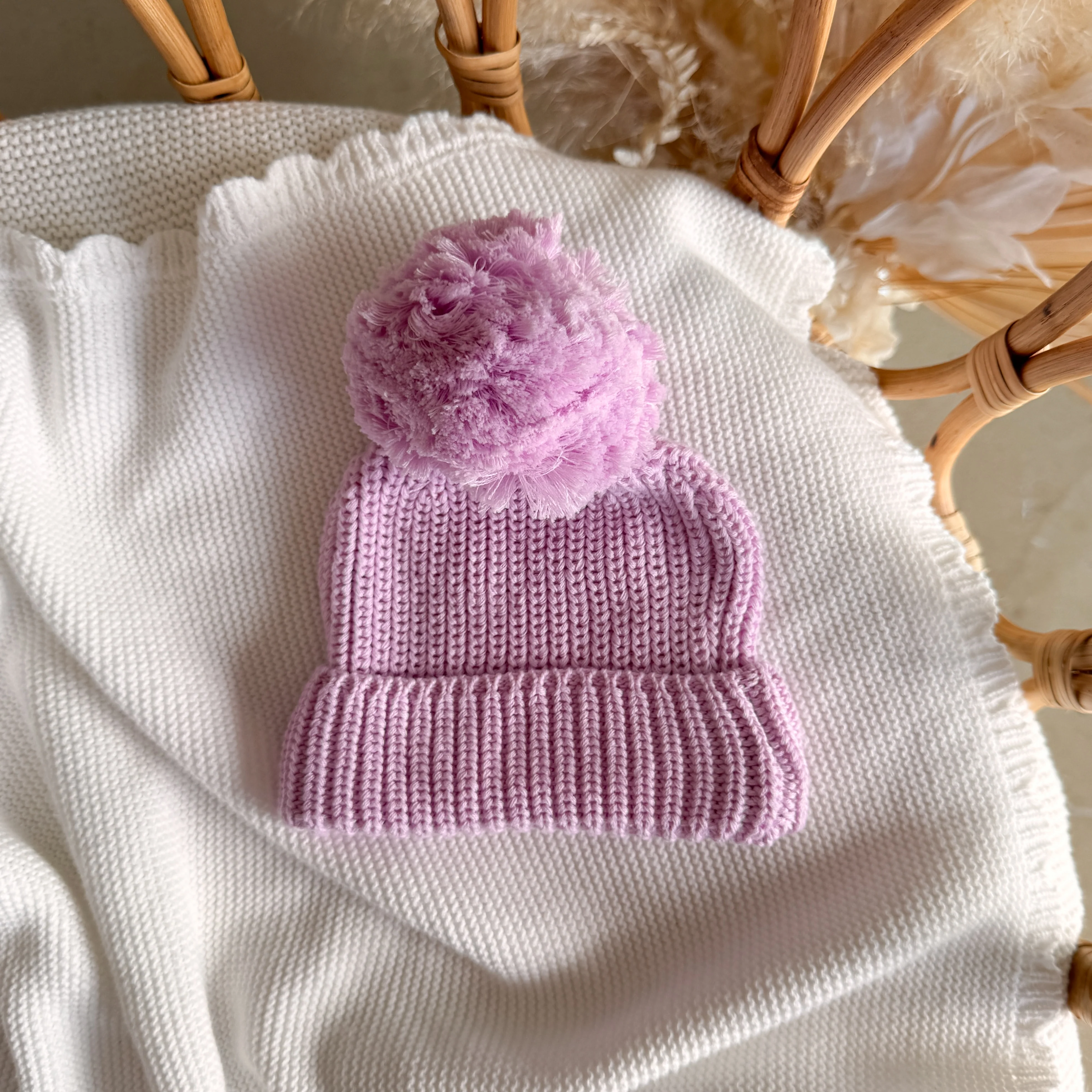 Mini Knit Beanie - Lilac