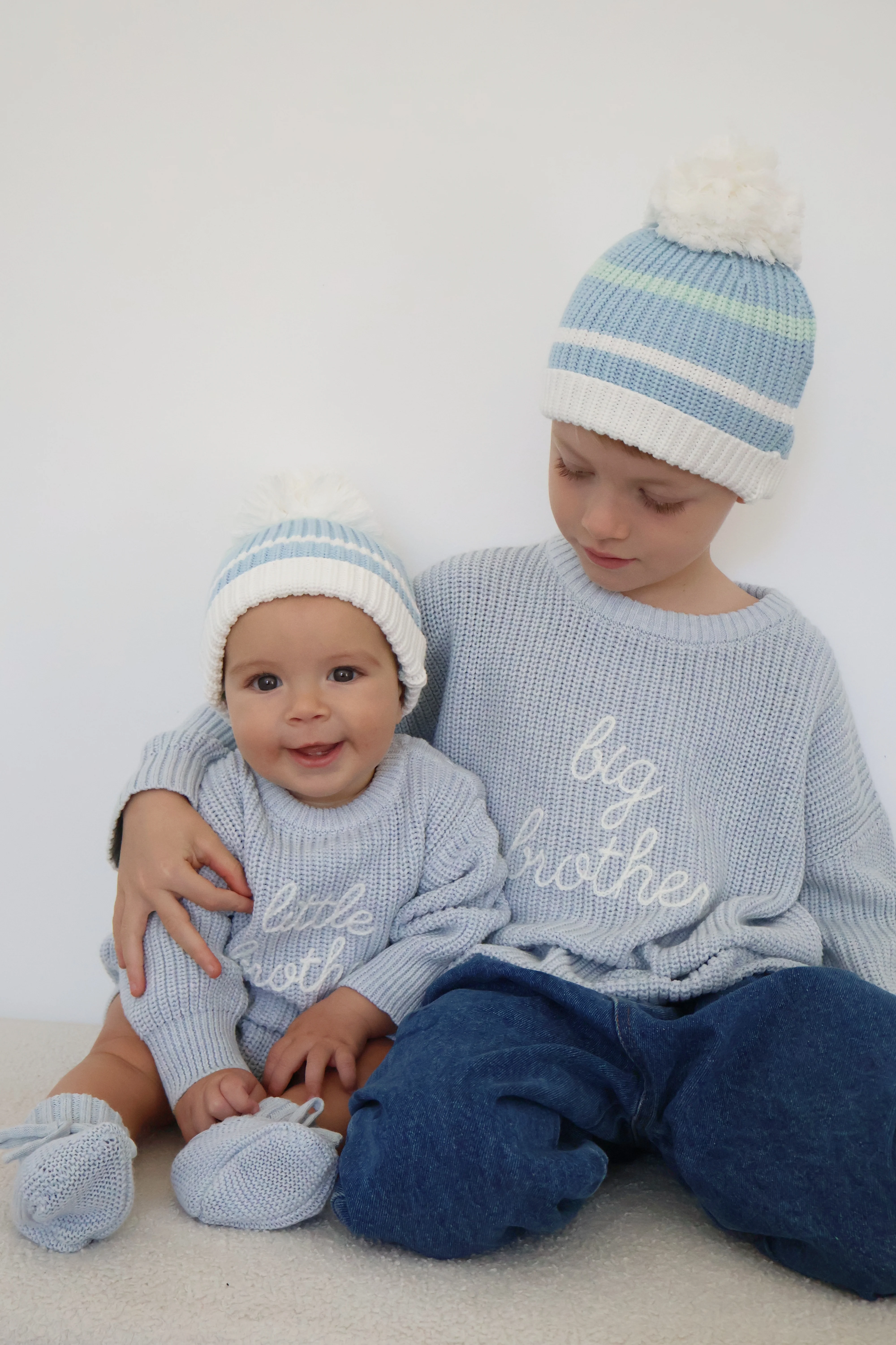 'Big Brother' Mini Knit Sweater - Powder Blue - Image 5