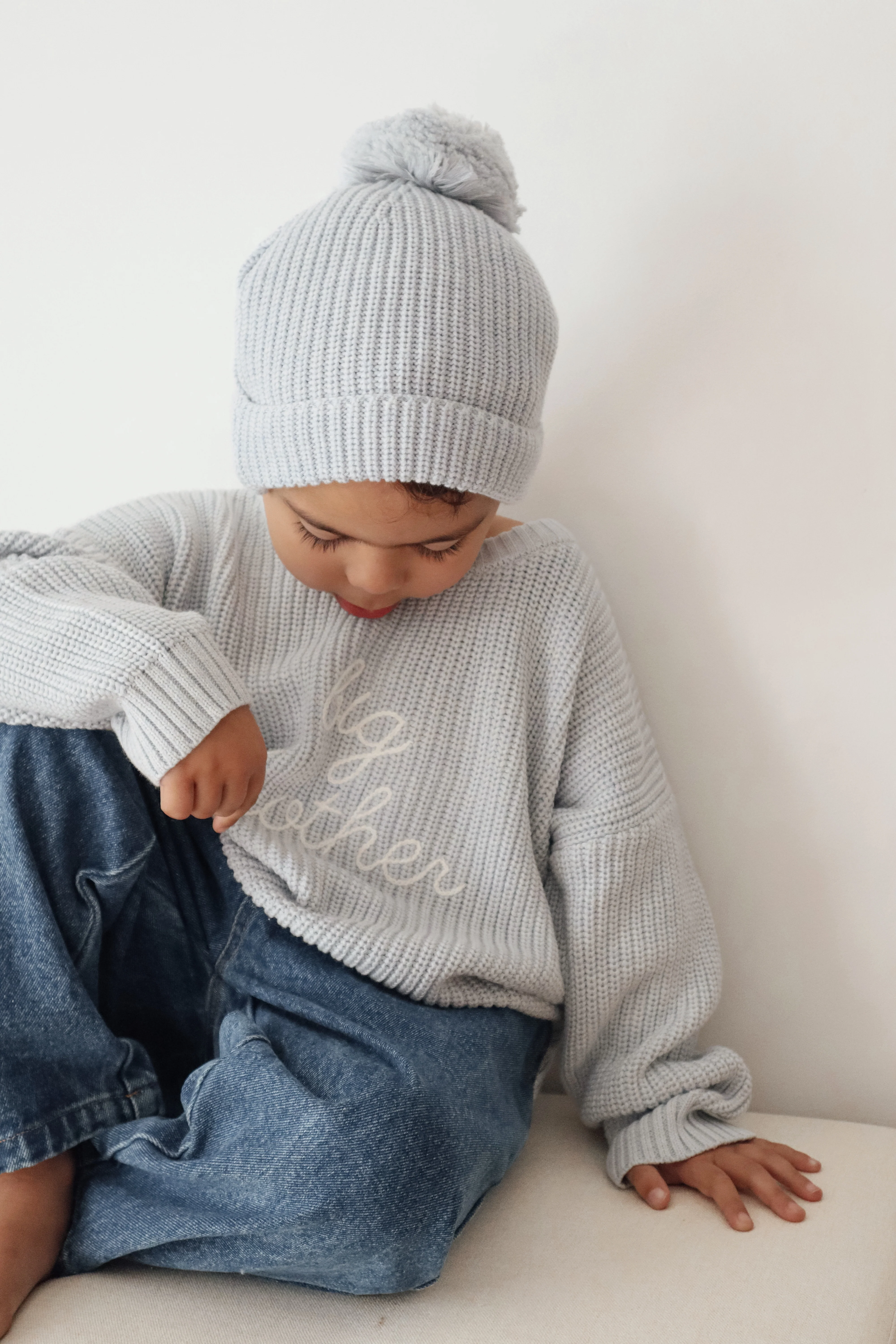 'Big Brother' Mini Knit Sweater - Powder Blue - Image 6