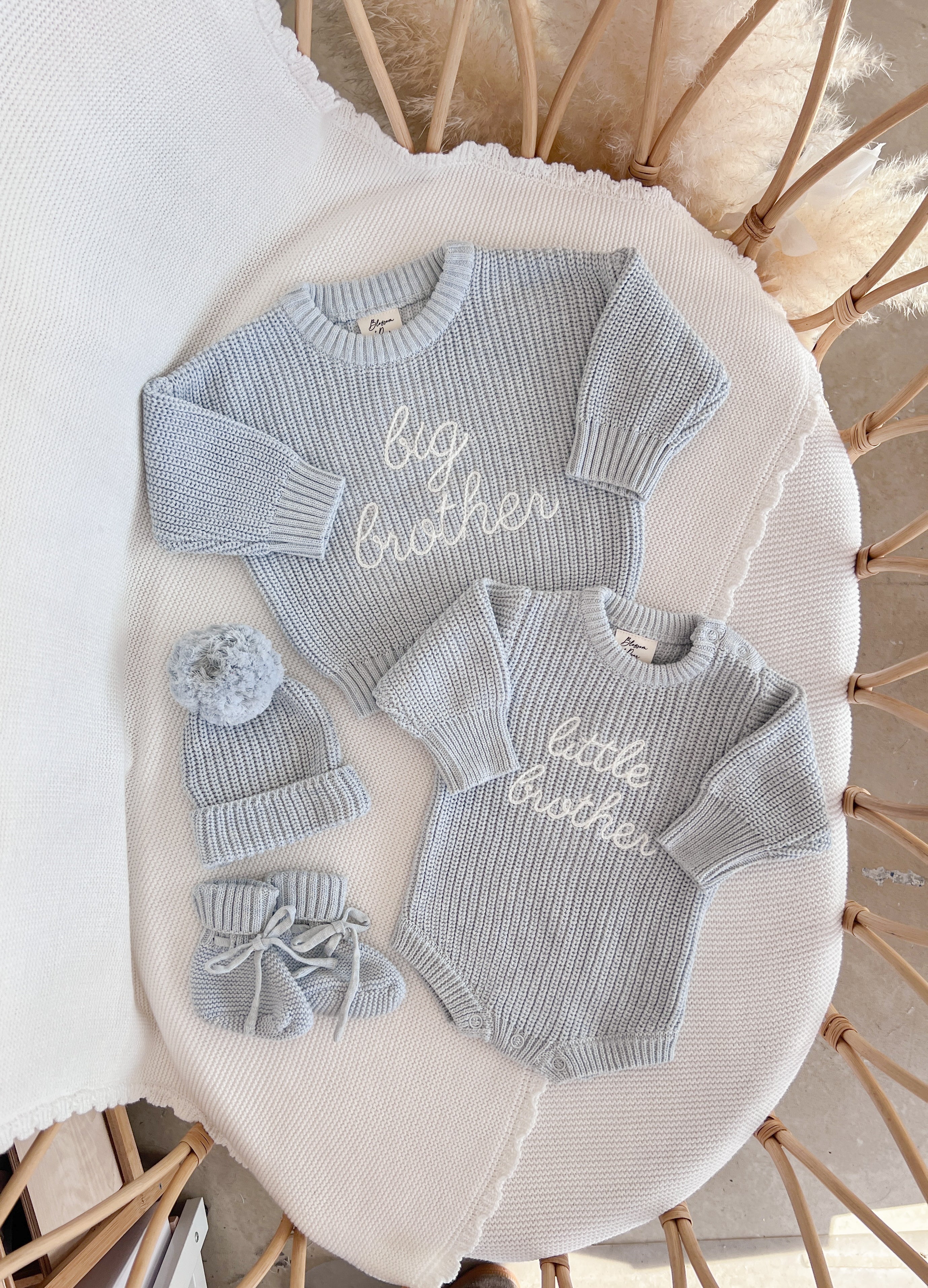 'Big Brother' Mini Knit Sweater - Powder Blue - Image 8