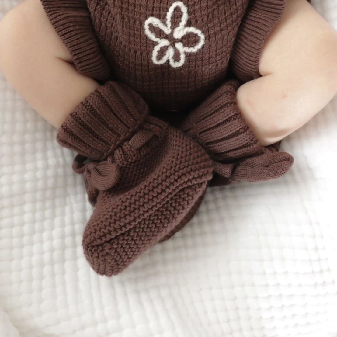 Mini Knit Booties - Espresso - Image 3