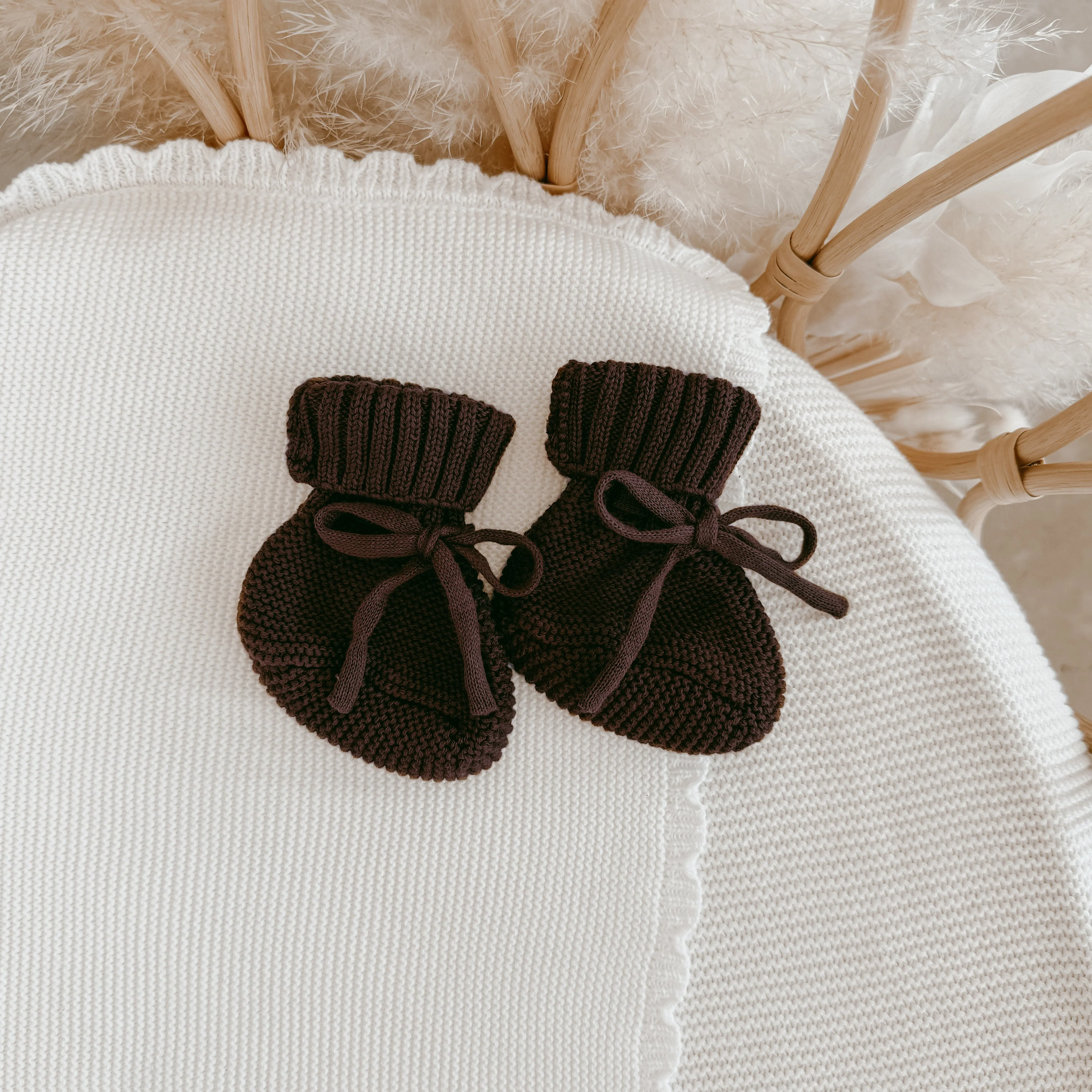 Mini Knit Booties - Espresso - Image 8
