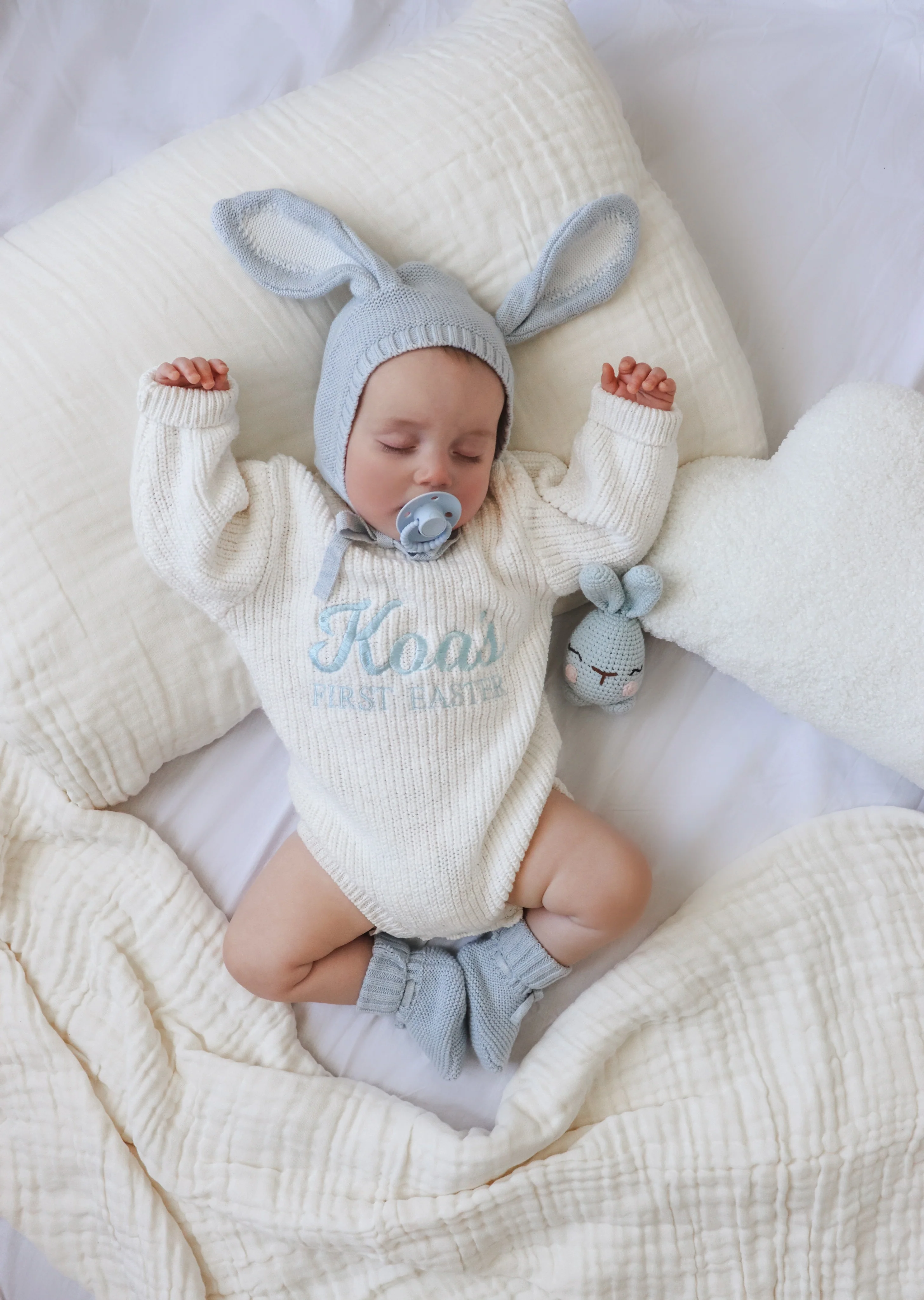Mini Knit Booties - Powder Blue - Image 4