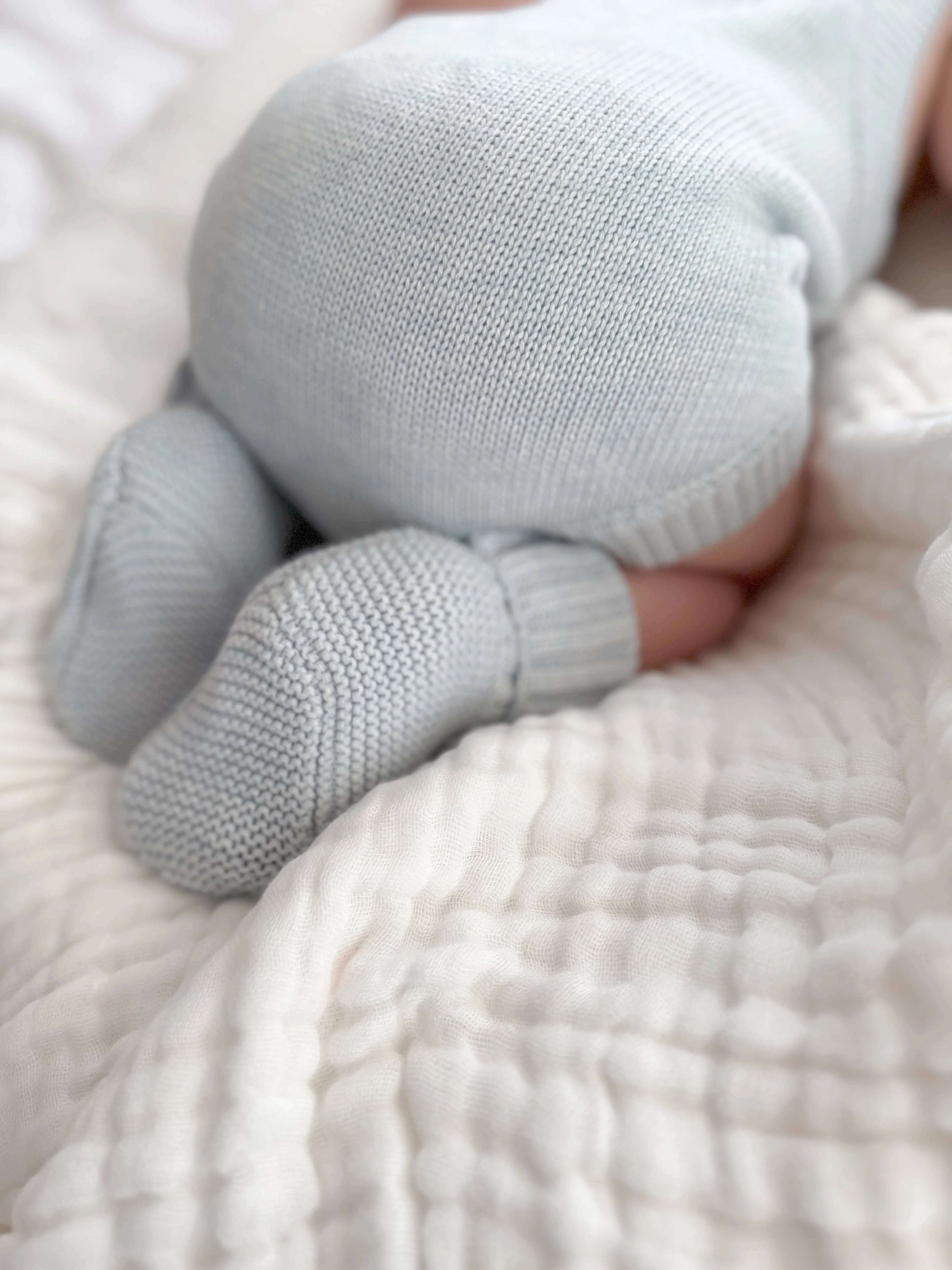 Mini Knit Booties - Powder Blue - Image 5