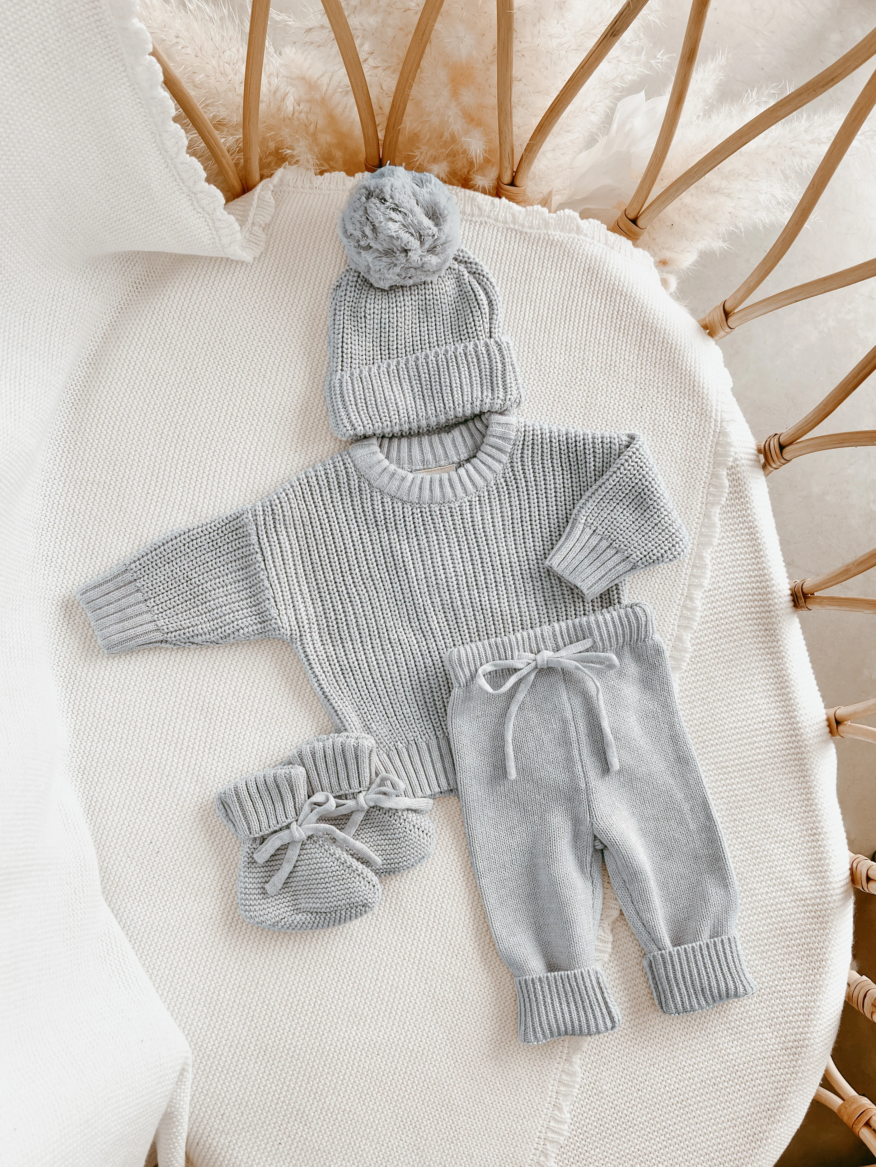 Mini Knit Booties - Powder Blue - Image 6