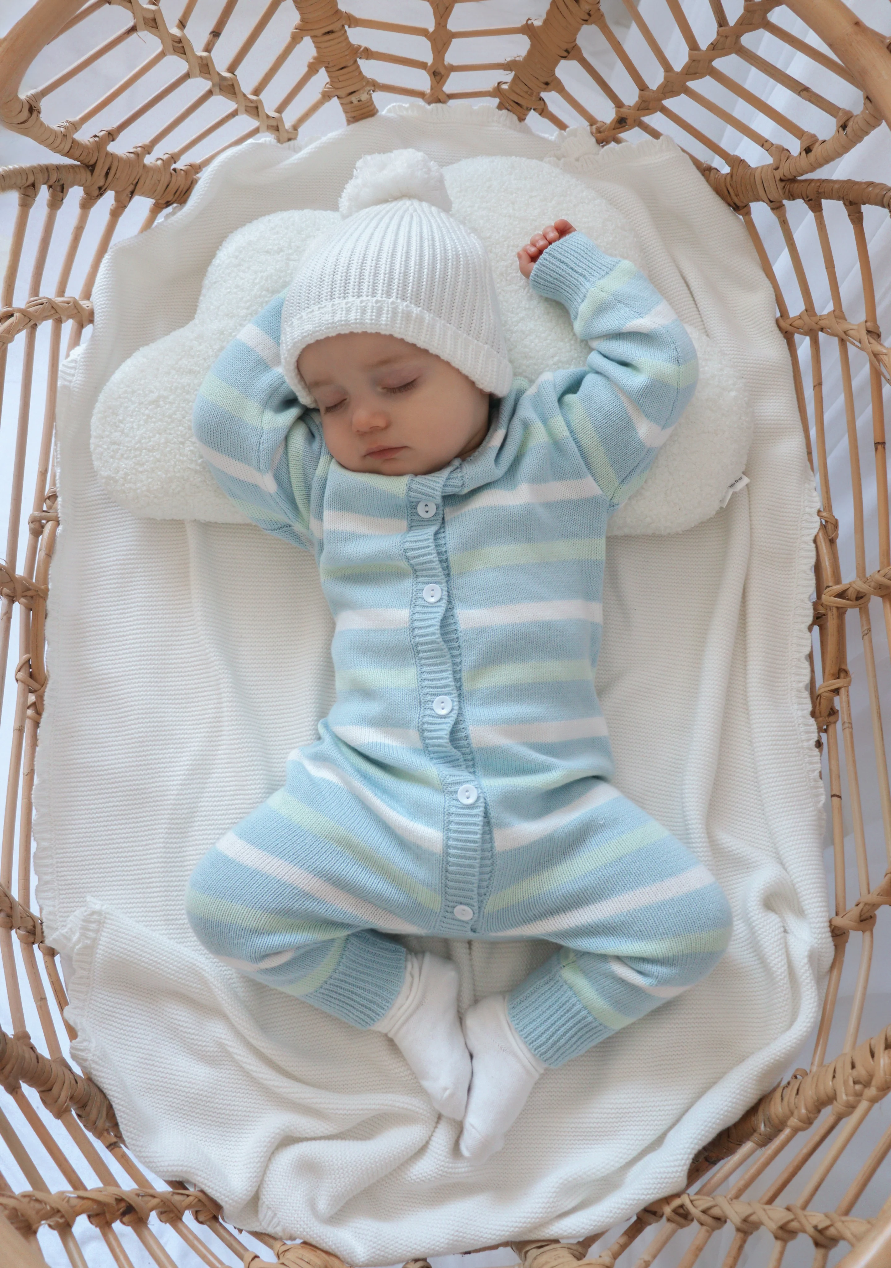 Mint Sherbet Long Sleeve Knit Romper - Image 11