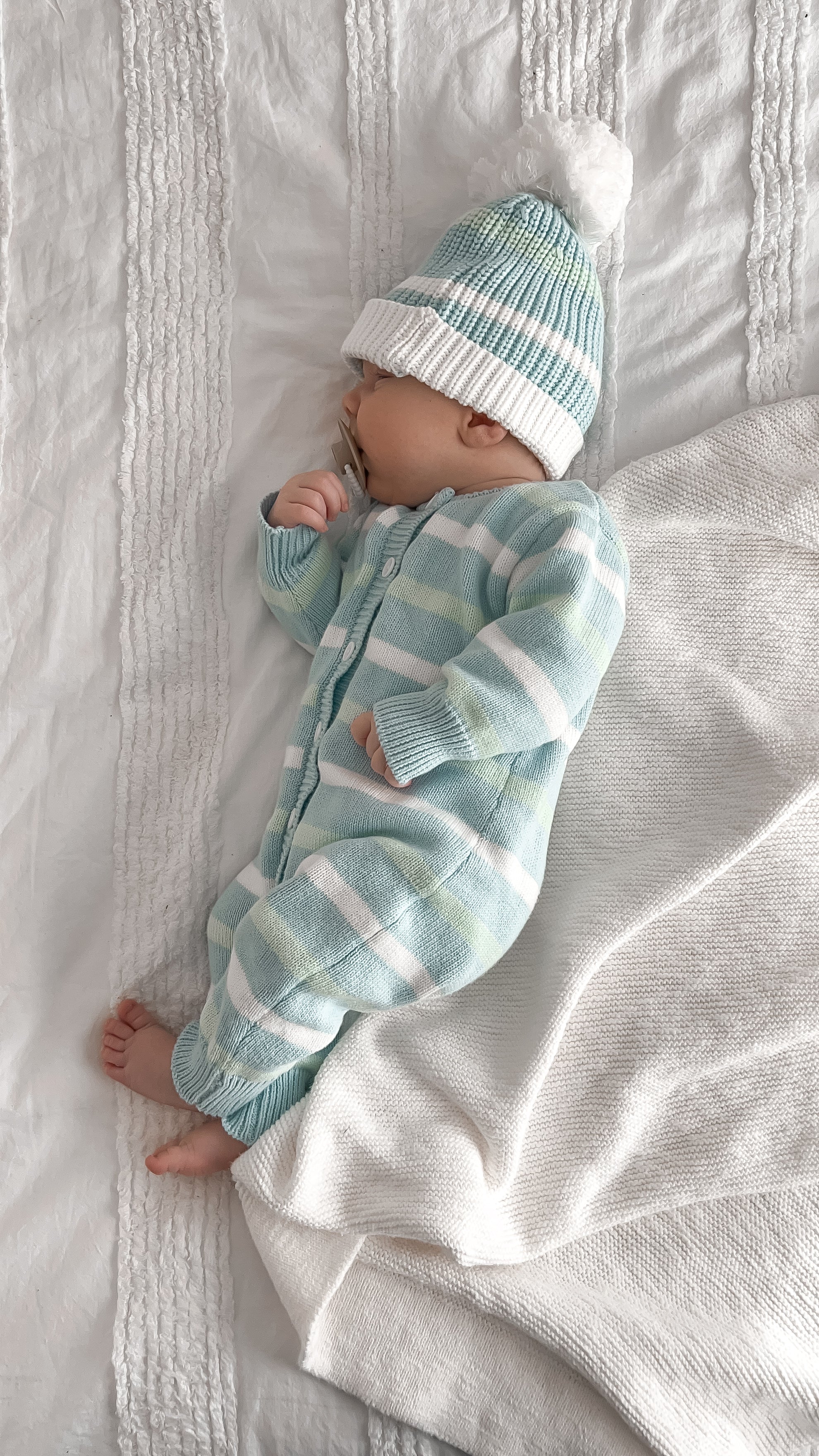 Mint Sherbet Long Sleeve Knit Romper - Image 6